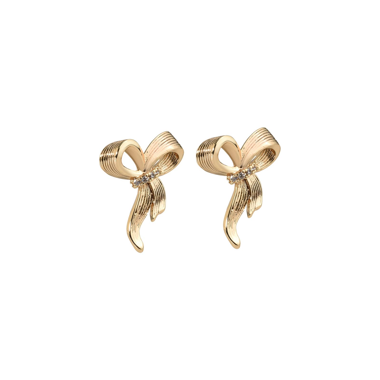 Gold Fiyonk Küpe