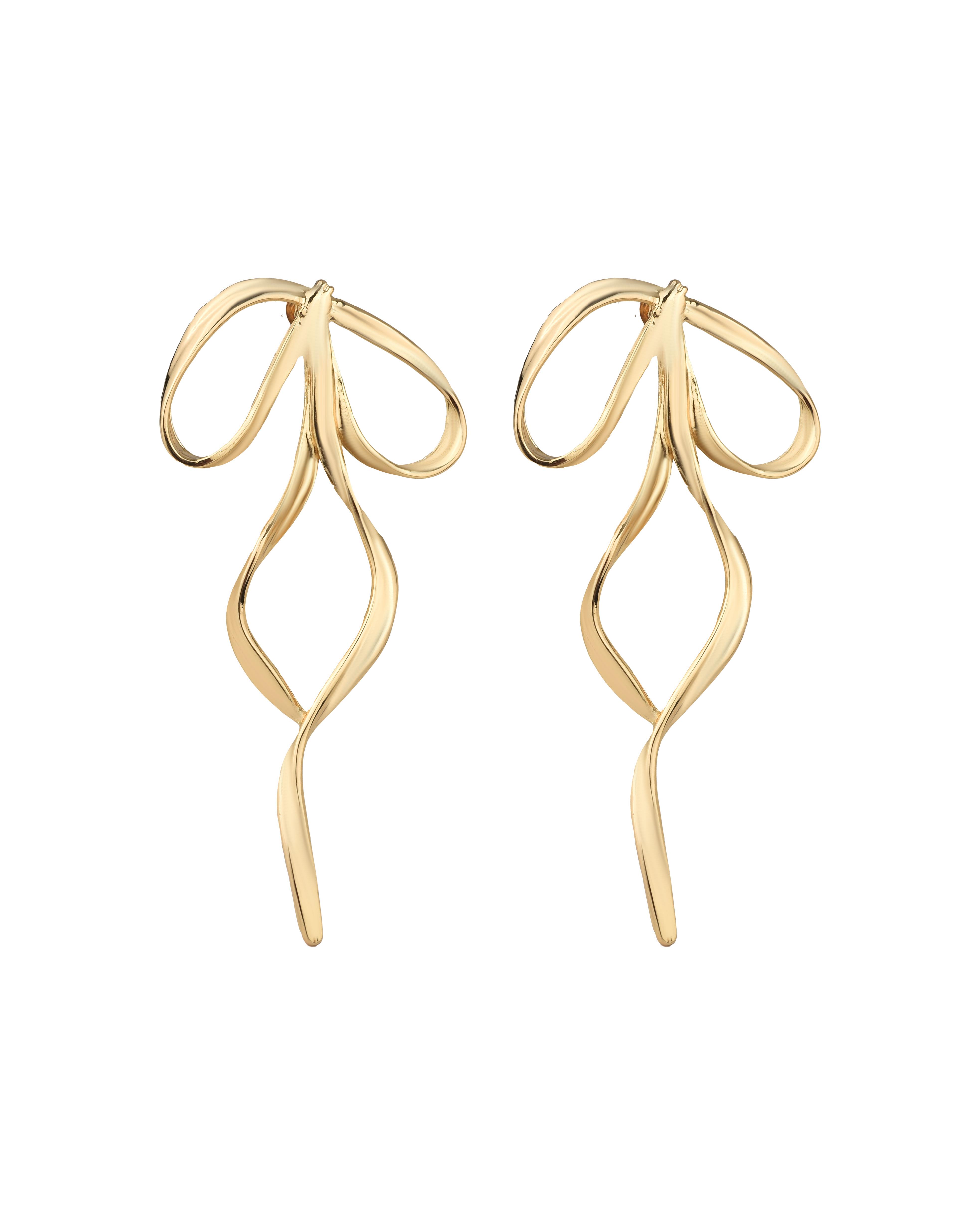 Gold Fiyonk Küpe