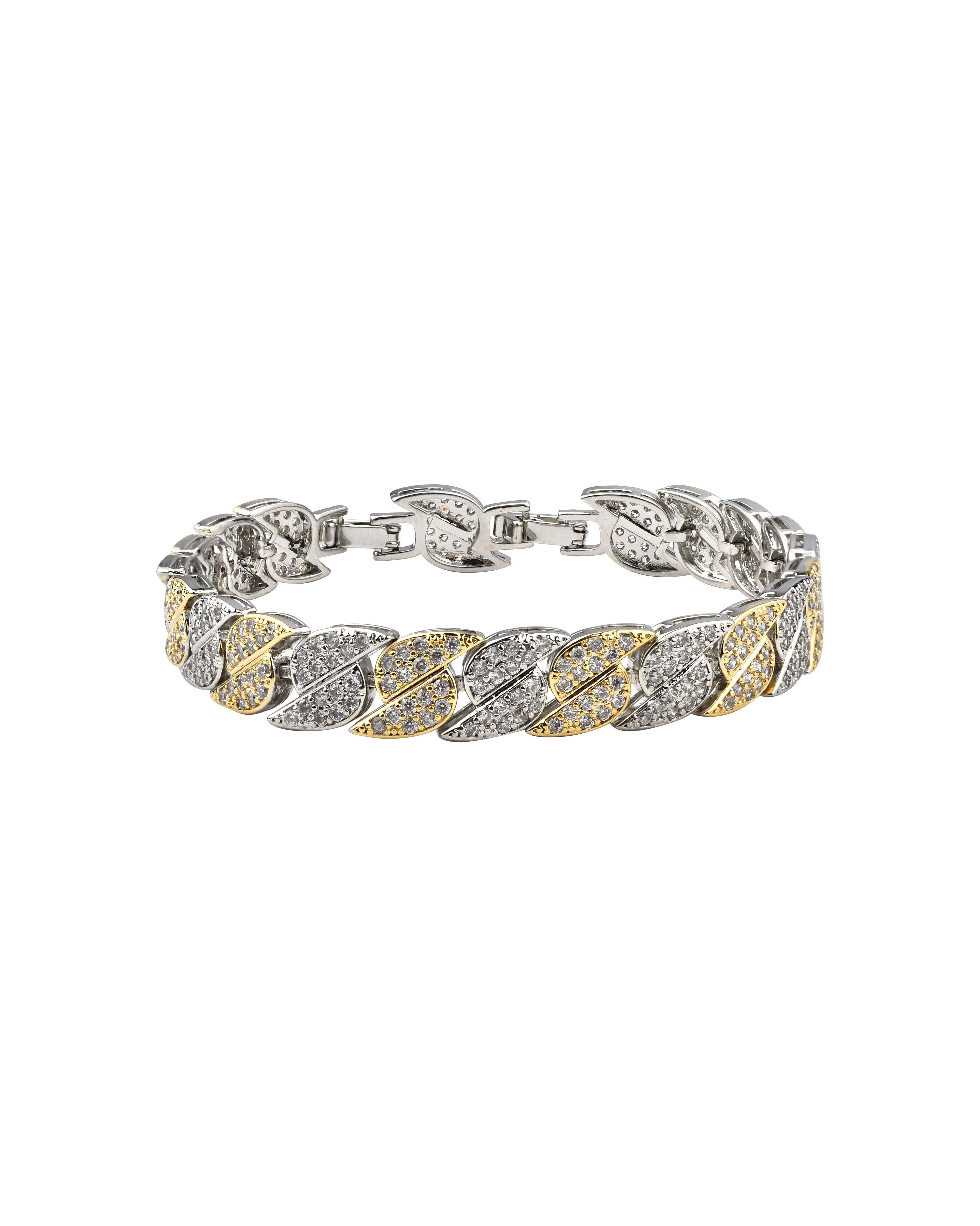 Gold-Silver Taşlı Bileklik