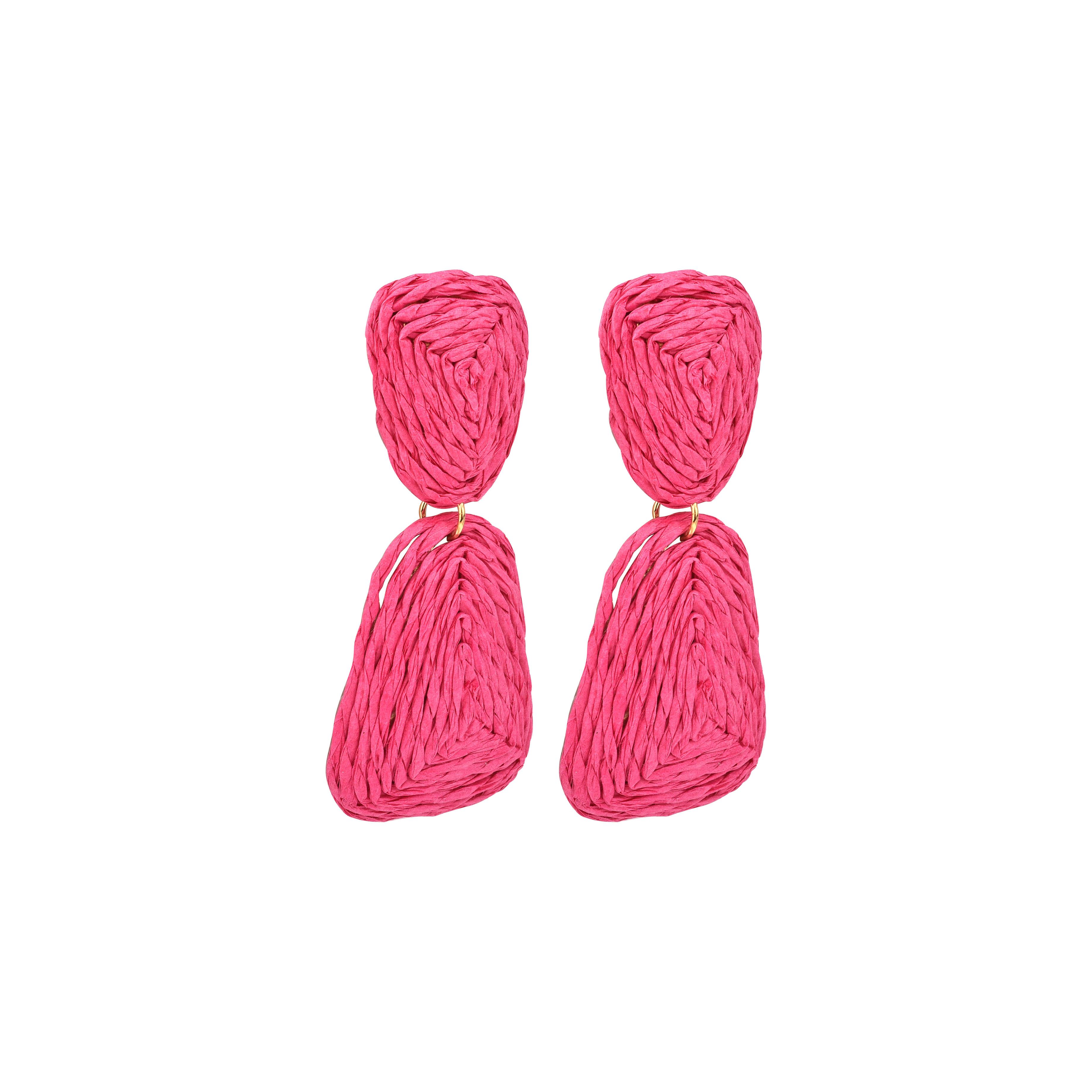 Pembe Hasır Küpe