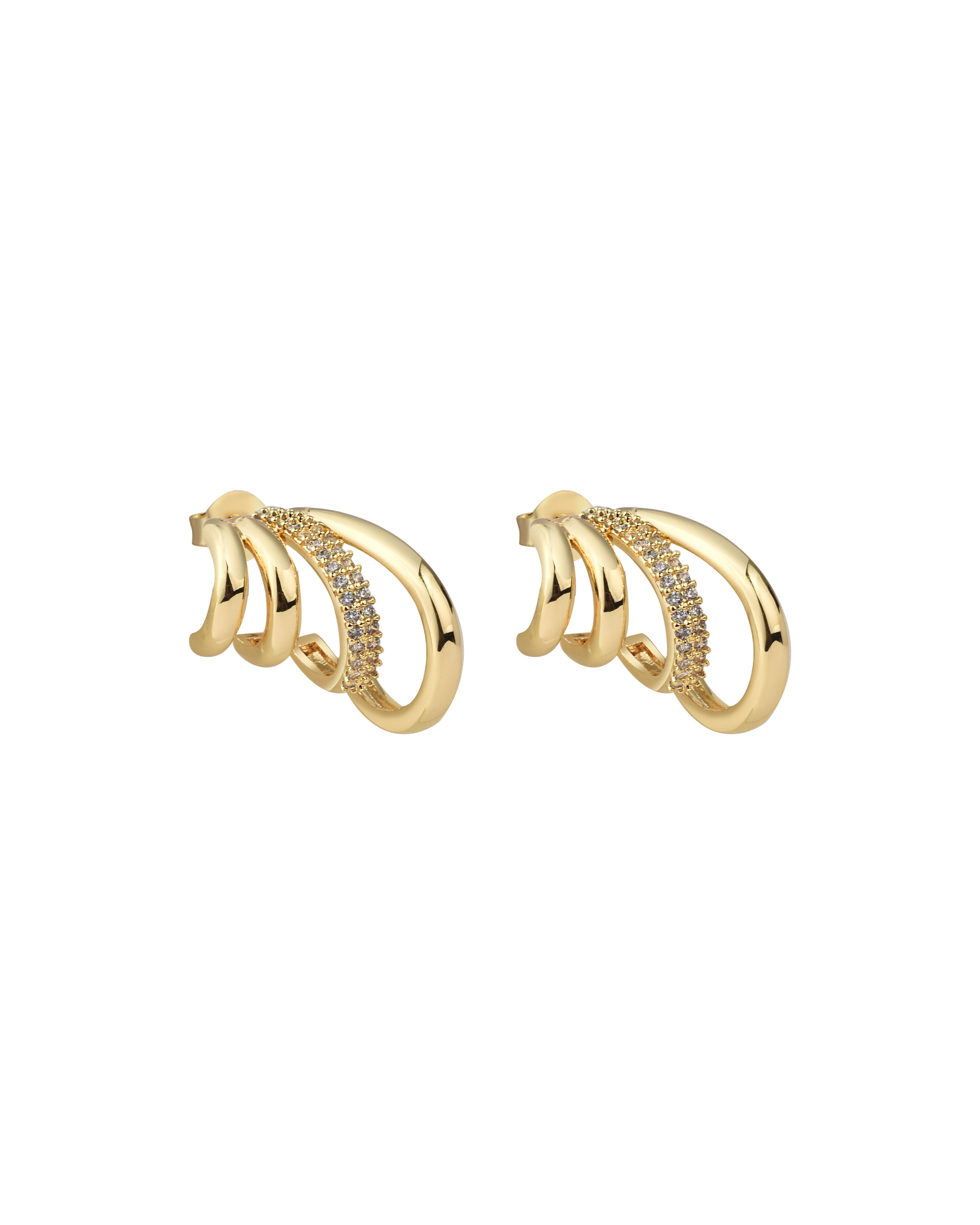Taşlı Figürlü Gold Küpe