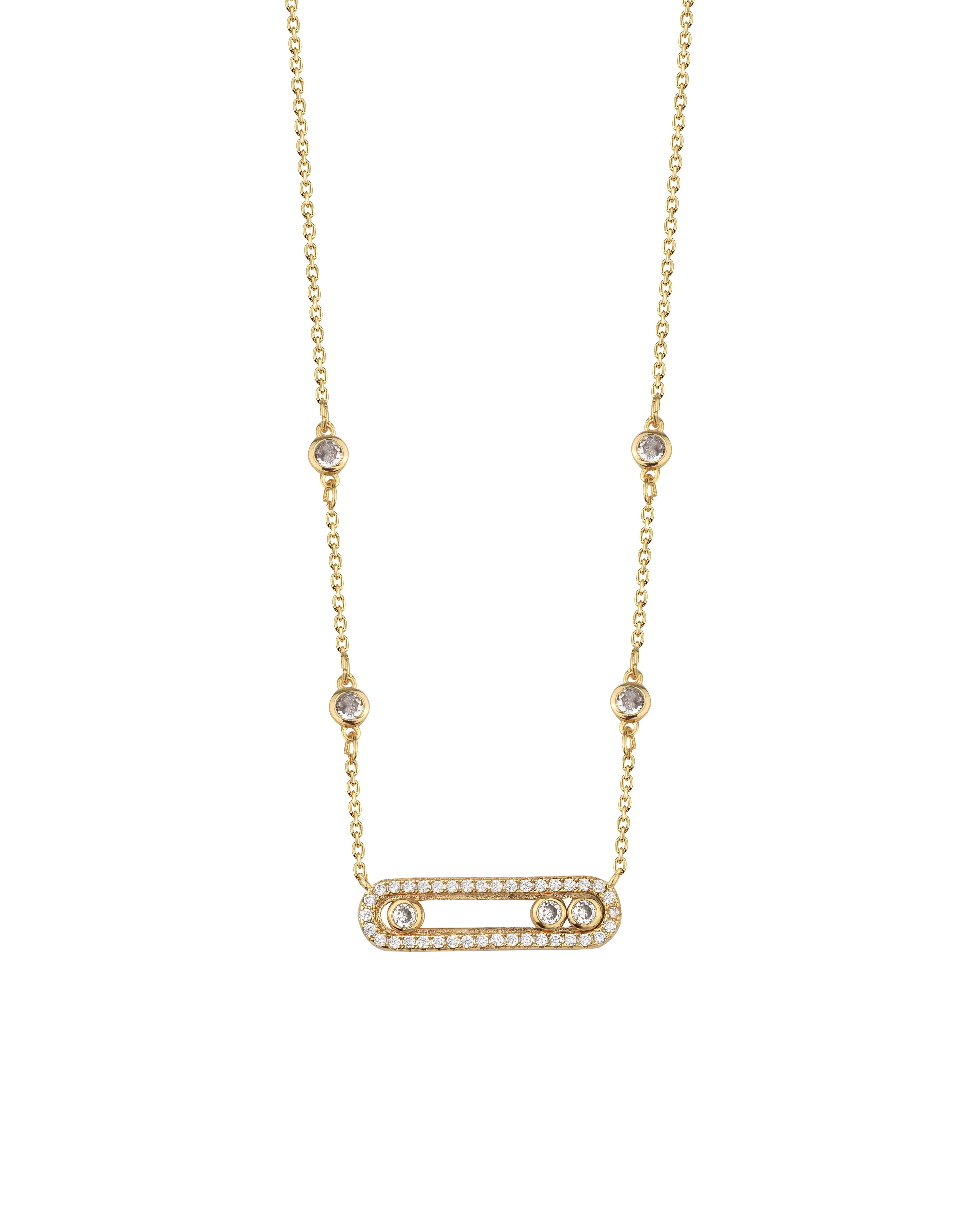 Taşlı Gold Kolye 
