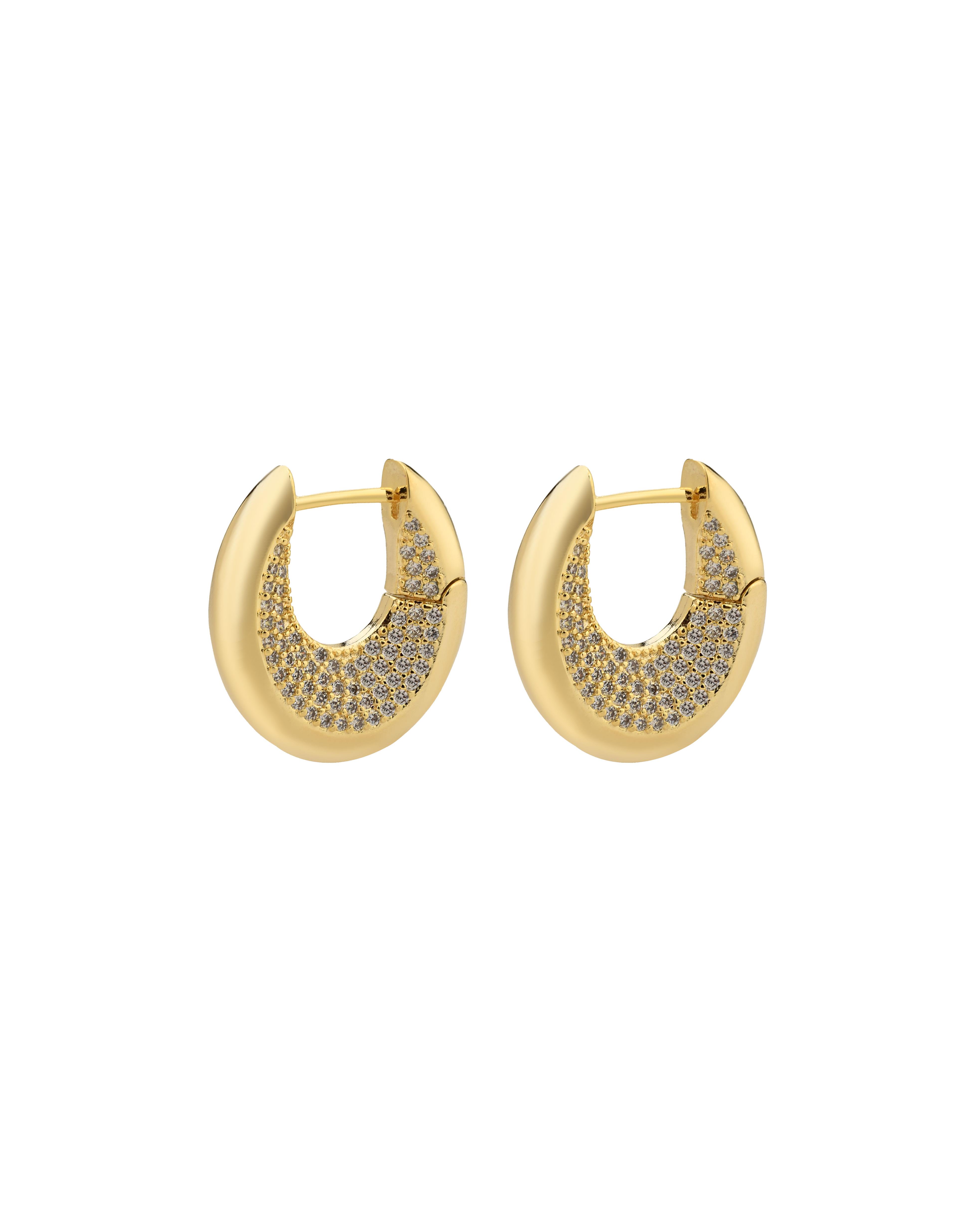Taşlı Gold Küpe