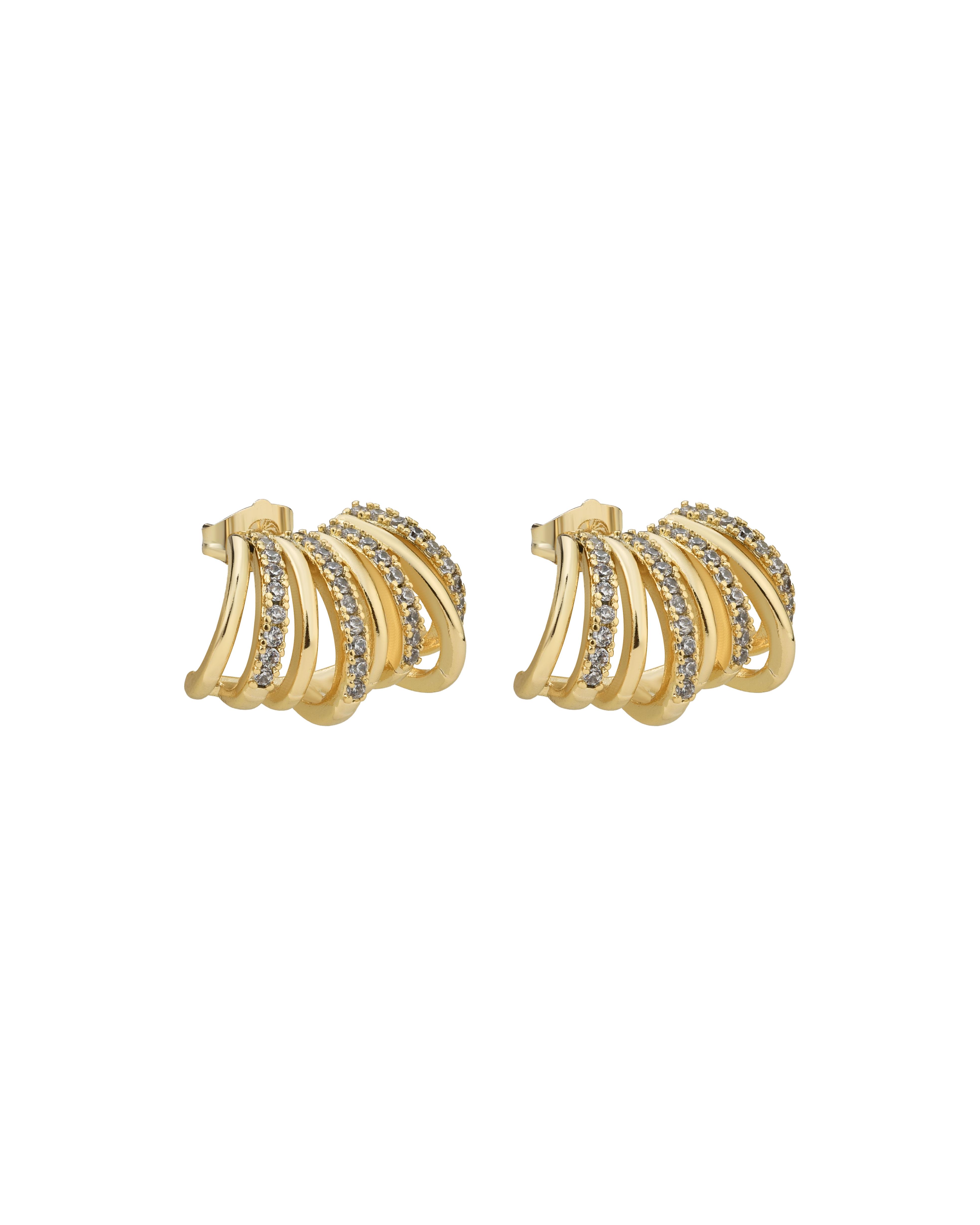 Taşlı Gold Küpe