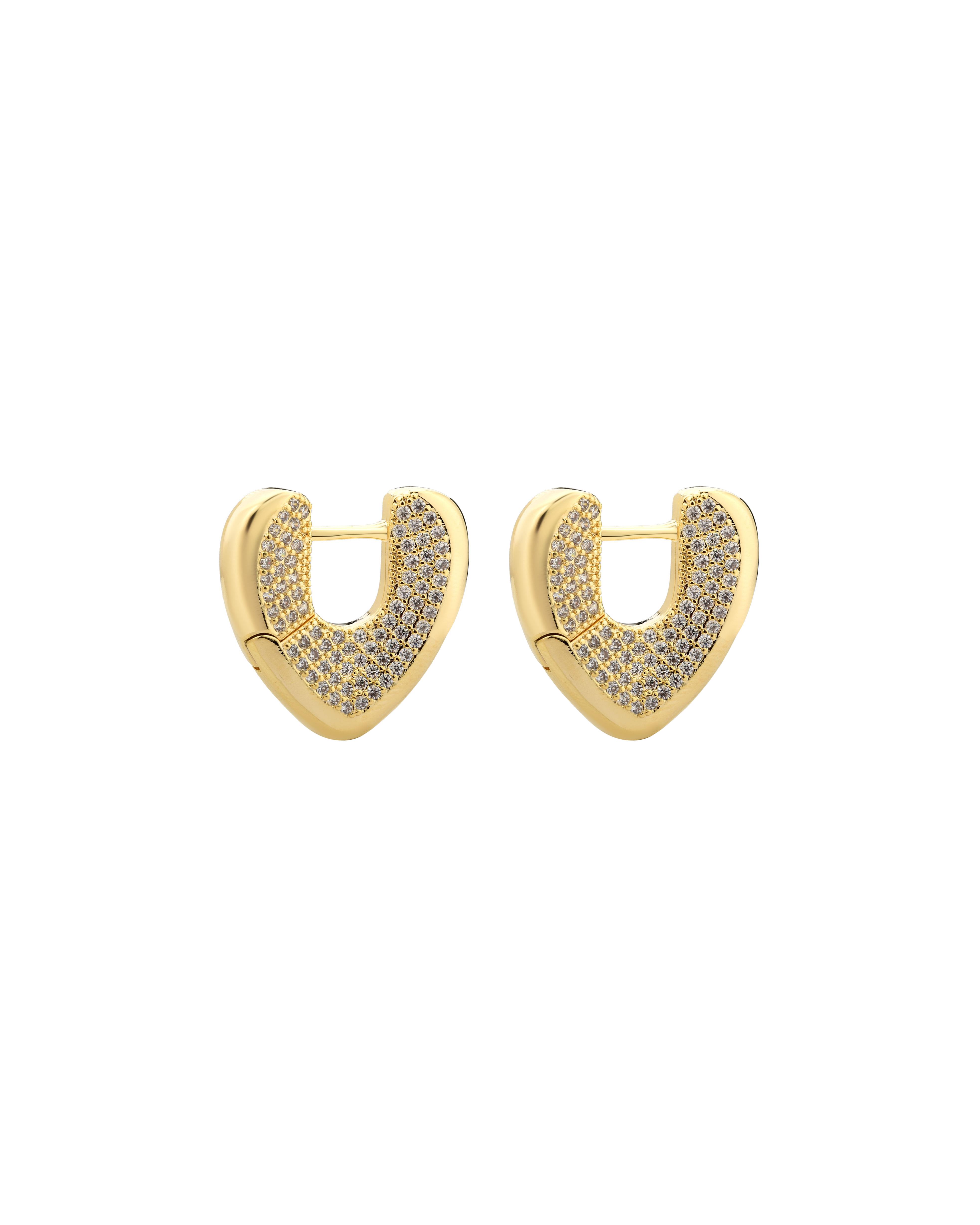 Taşlı V Gold Küpe