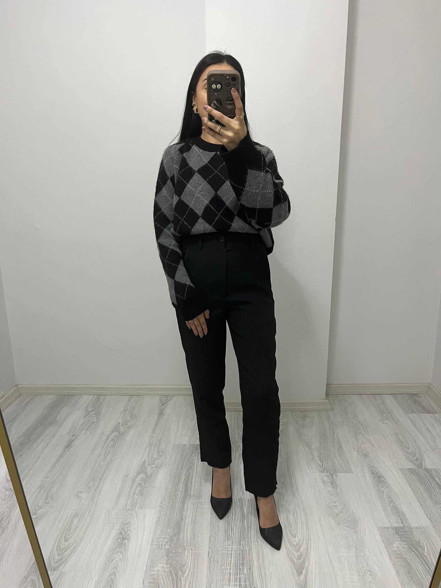 Double Kumaş Pileli Pantolon Siyah