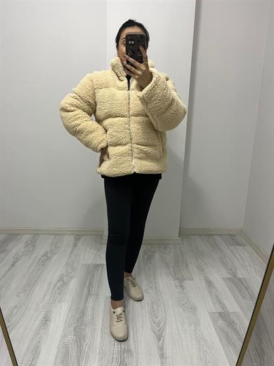 Garnili Teddy Puffer Mont Taş