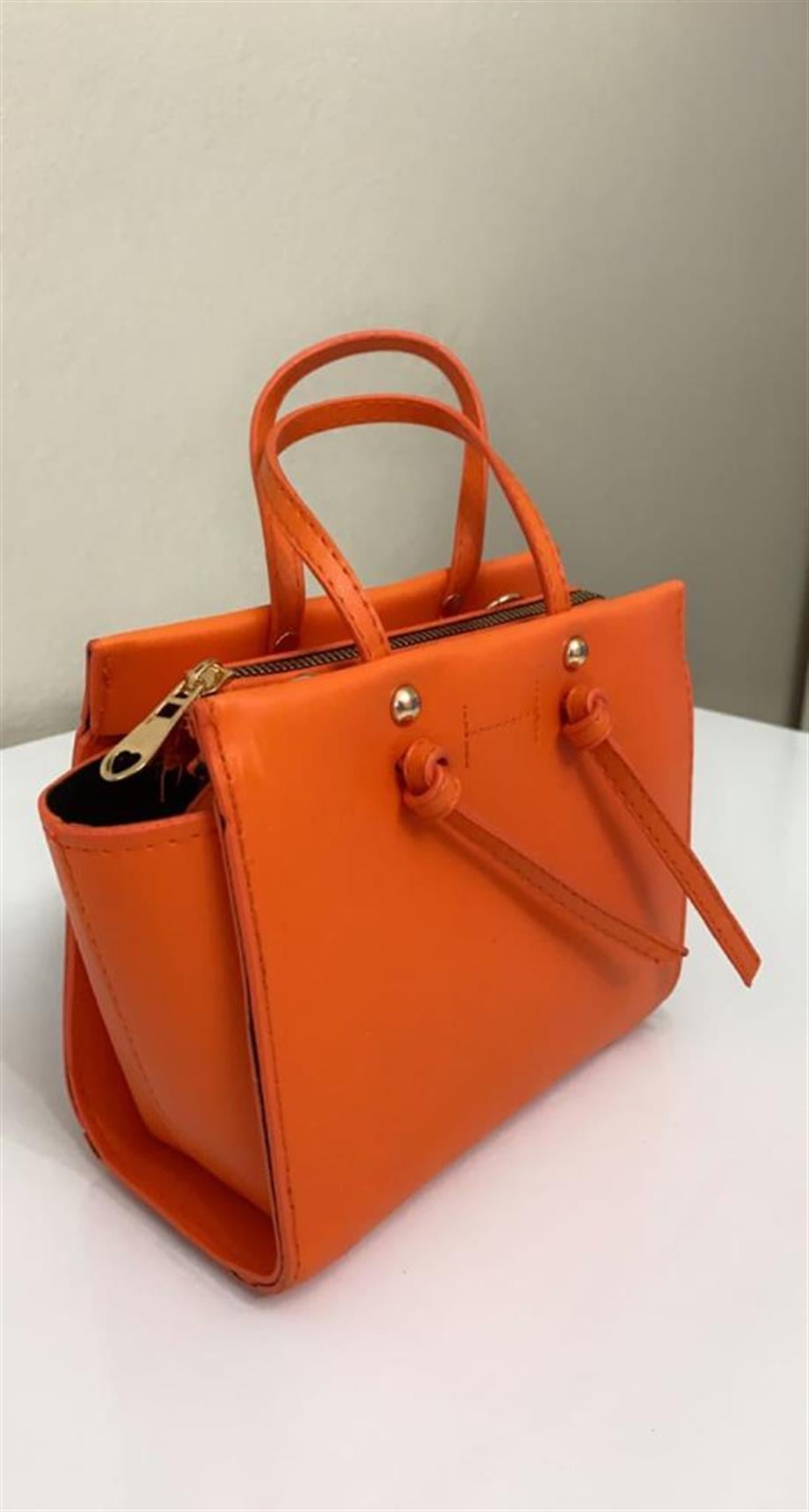 Düğümlü Mini Çanta Turuncu