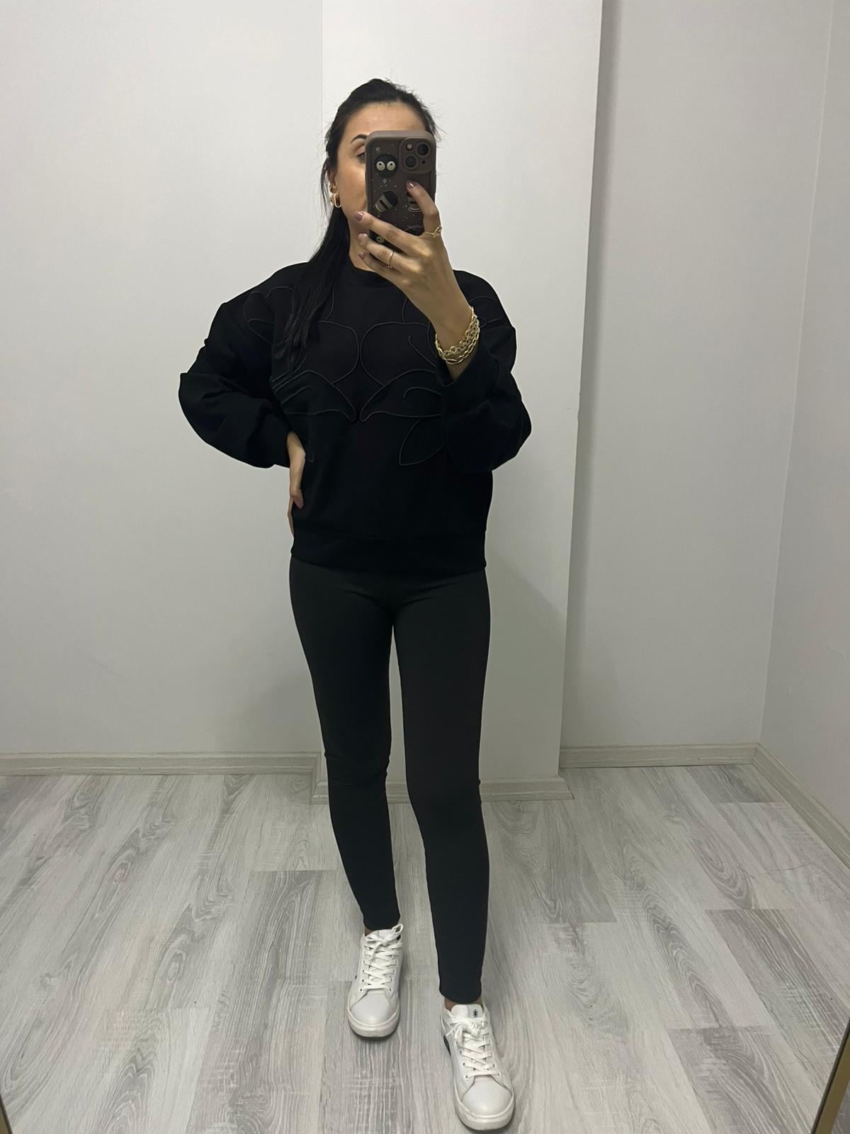 Oysho Premıum Kumaş Sweatshırt Siyah