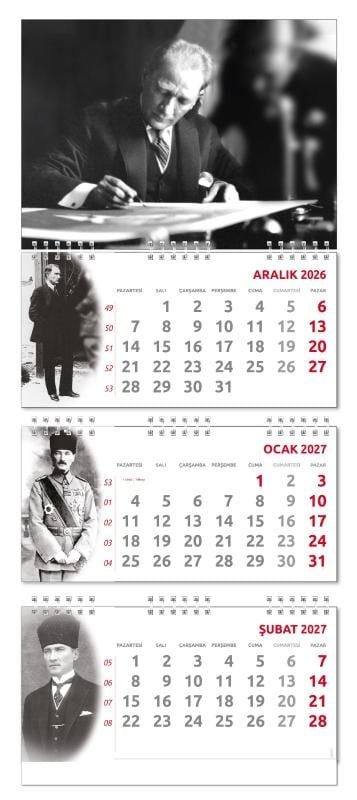 2027 Atatürk Gemici Duvar Takvimi - İmza