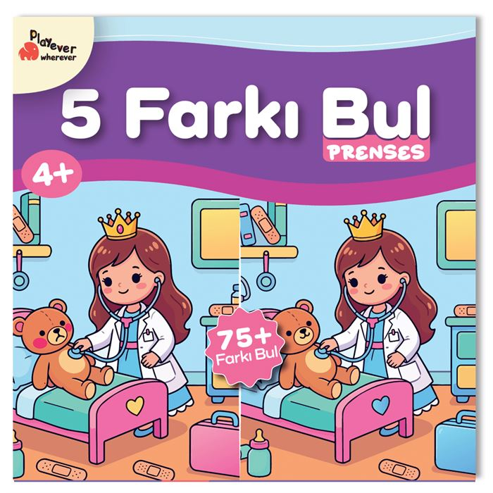 5 Farkı Bul Prenses Dikkat Ve Görsel Algı Etkinlik Kitabı