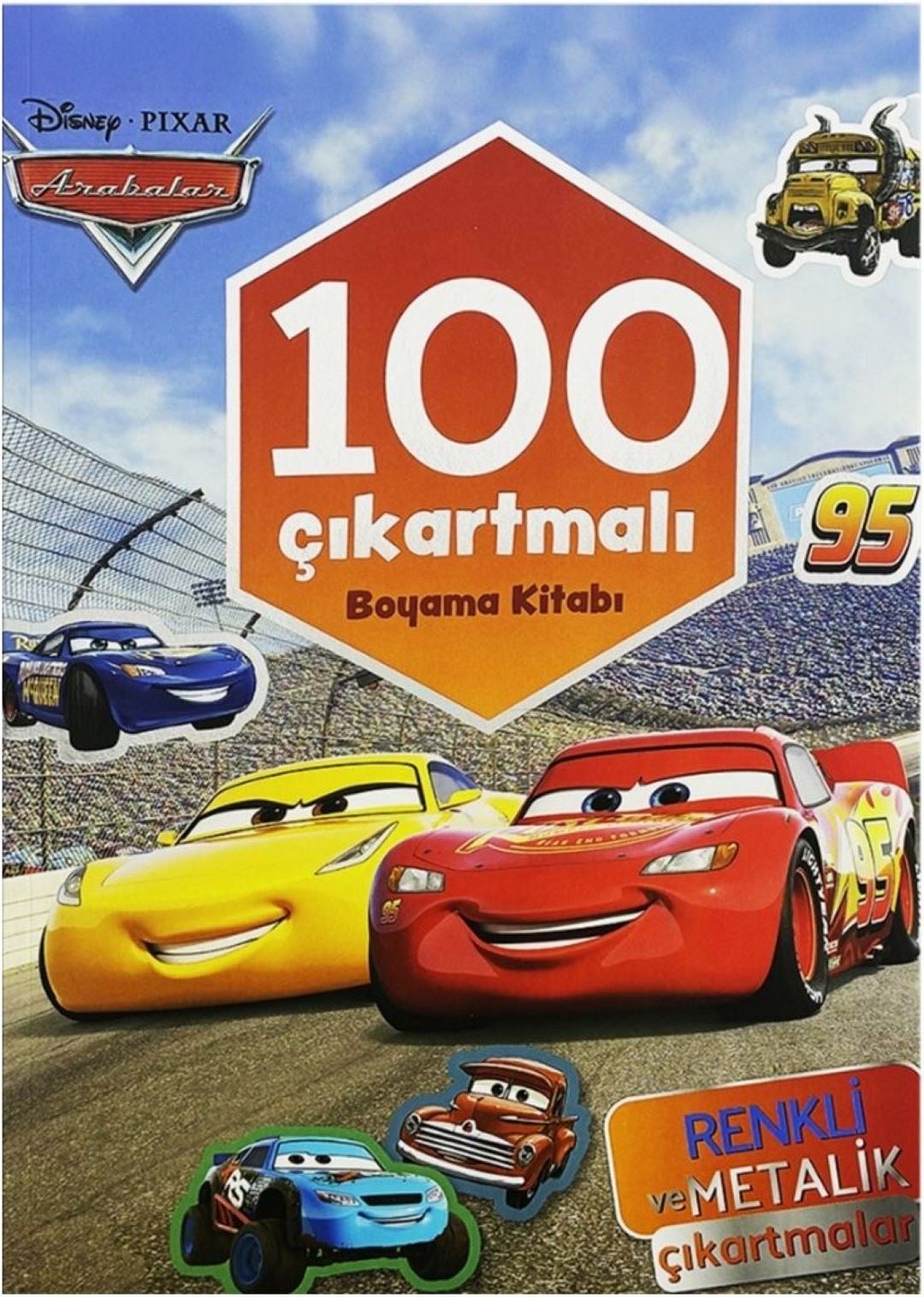 Arabalar 100 Çıkartmalı Boyama Kitabı
