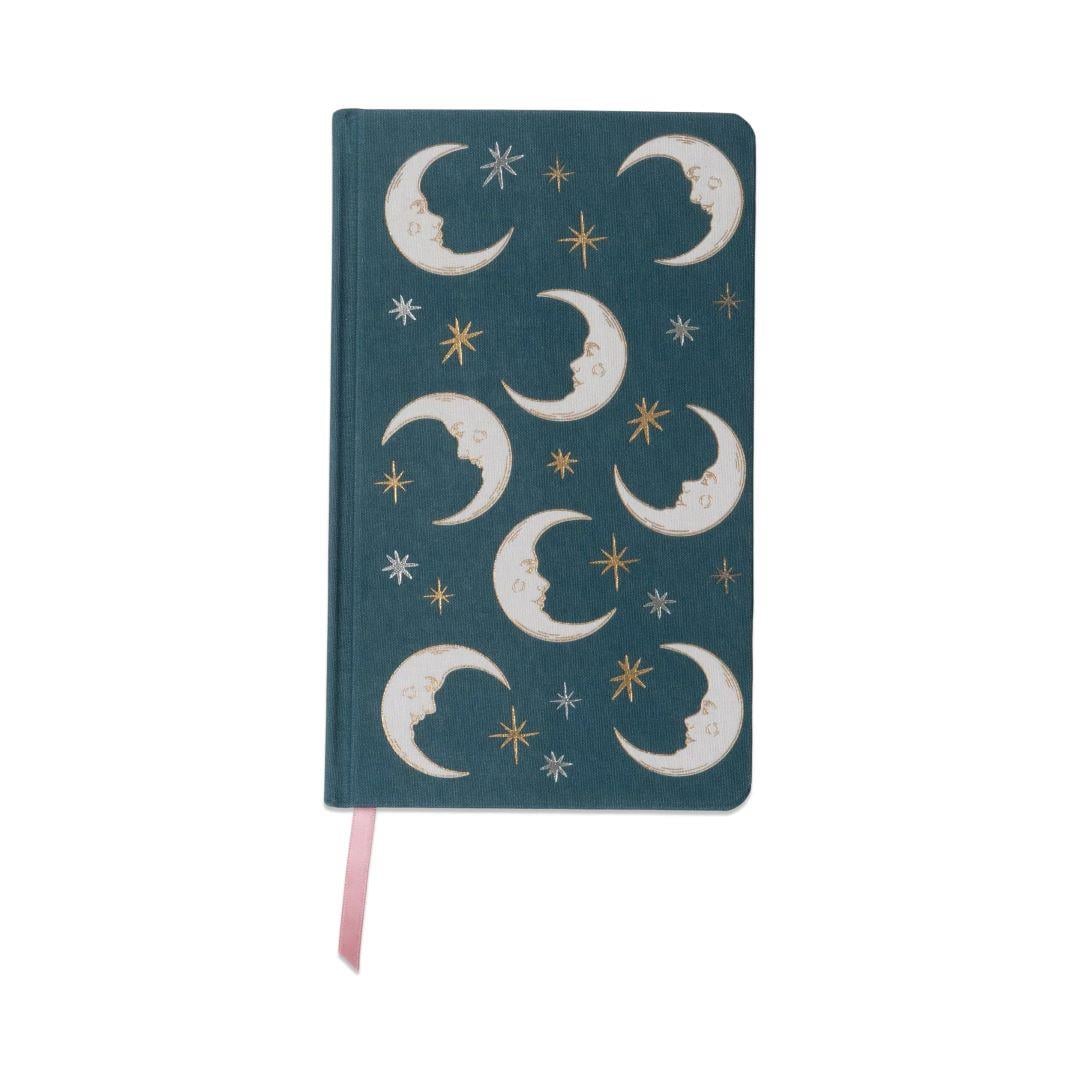 Celestial Bookcloth Journal Teal Moon