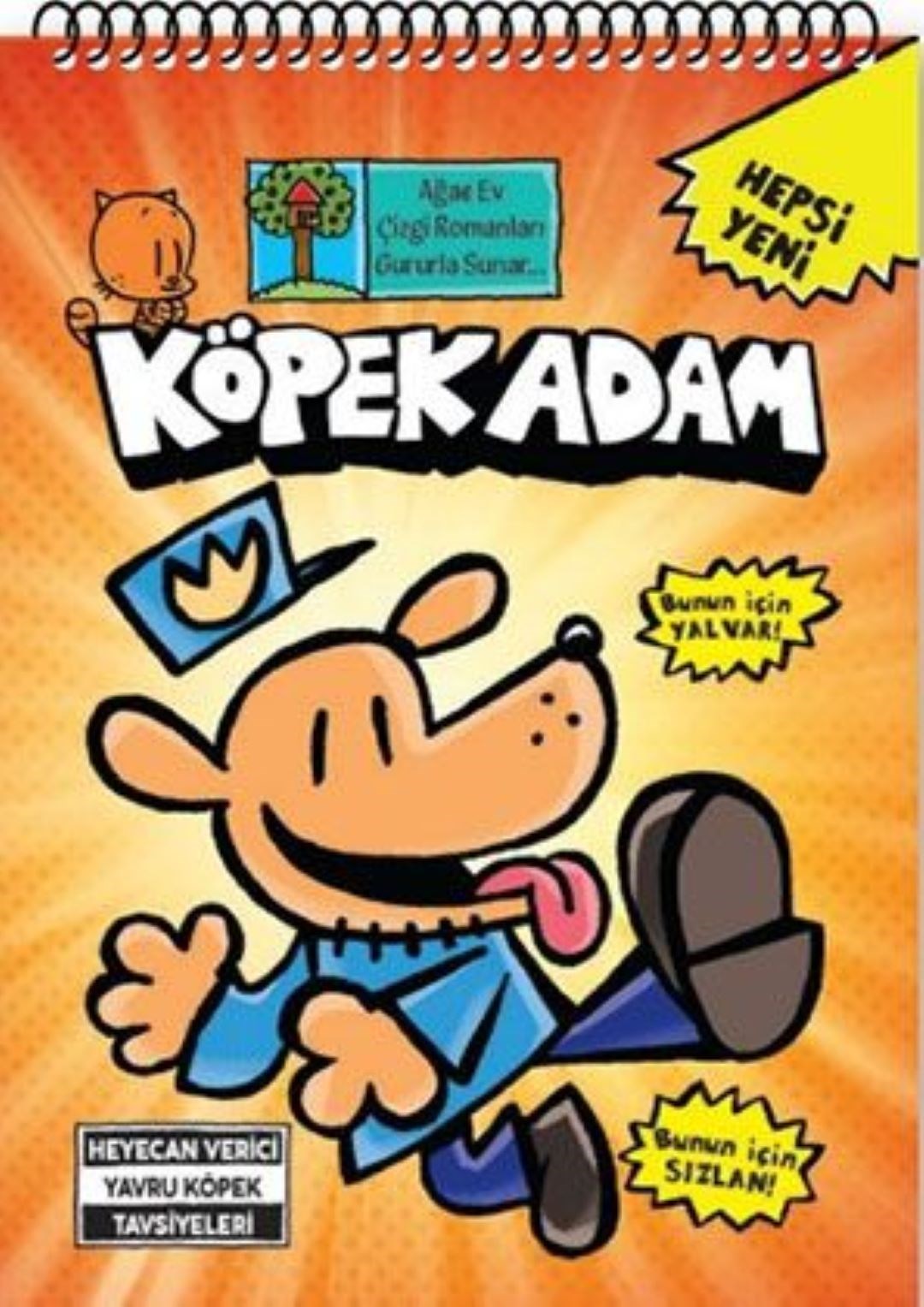 Köpek Adam Not Defteri Spiralli Turuncu