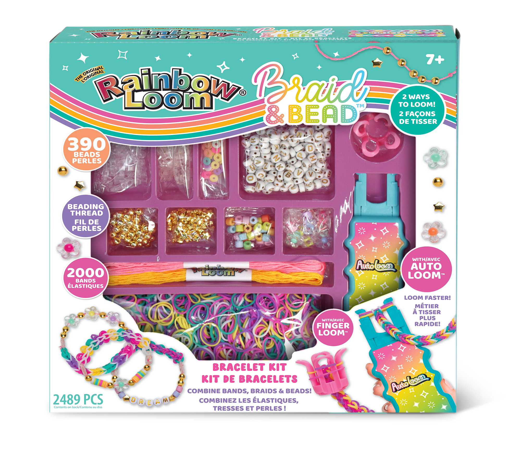 Loom Braid & Bead Kit 2000 Pcs Rubber Bands 390