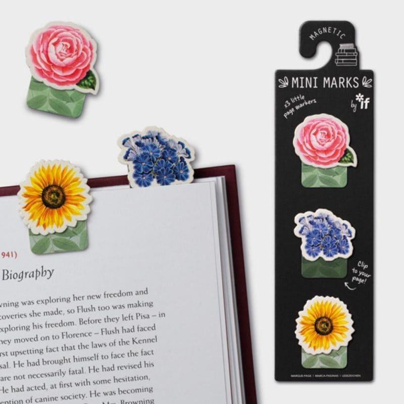 Mıknatıslı Mini Kitap Ayracı Çiçek 3 Adet