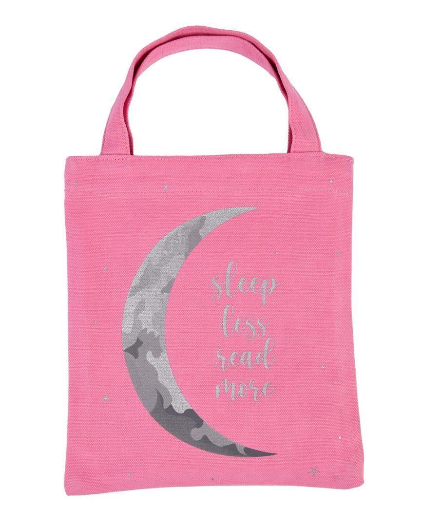 Pembe Ay Baskılı Kitap Çantası Cdd02193