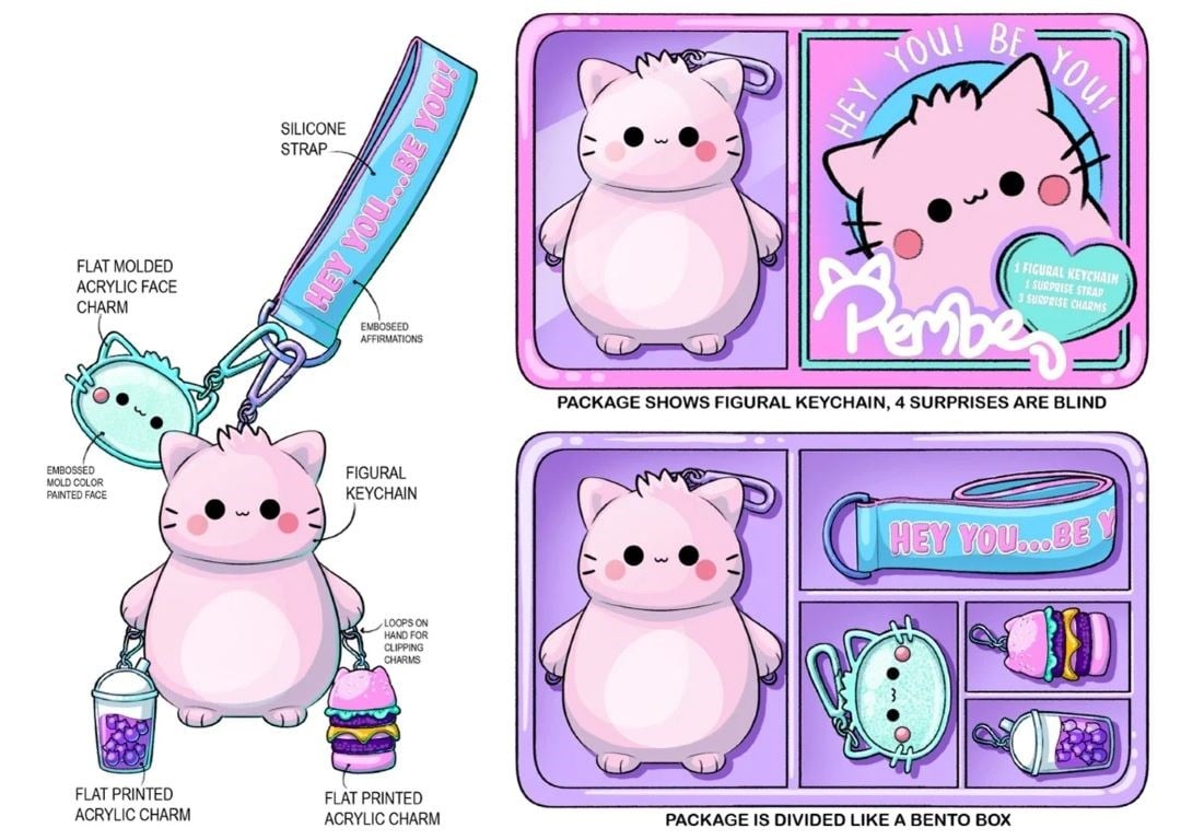 Pembe Gizemli Bento Kutusu Anahtarlık
