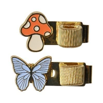 Pen Clıps Butterfly Mushroom Set Of 2 Kitap İçin Kalem Klipsi