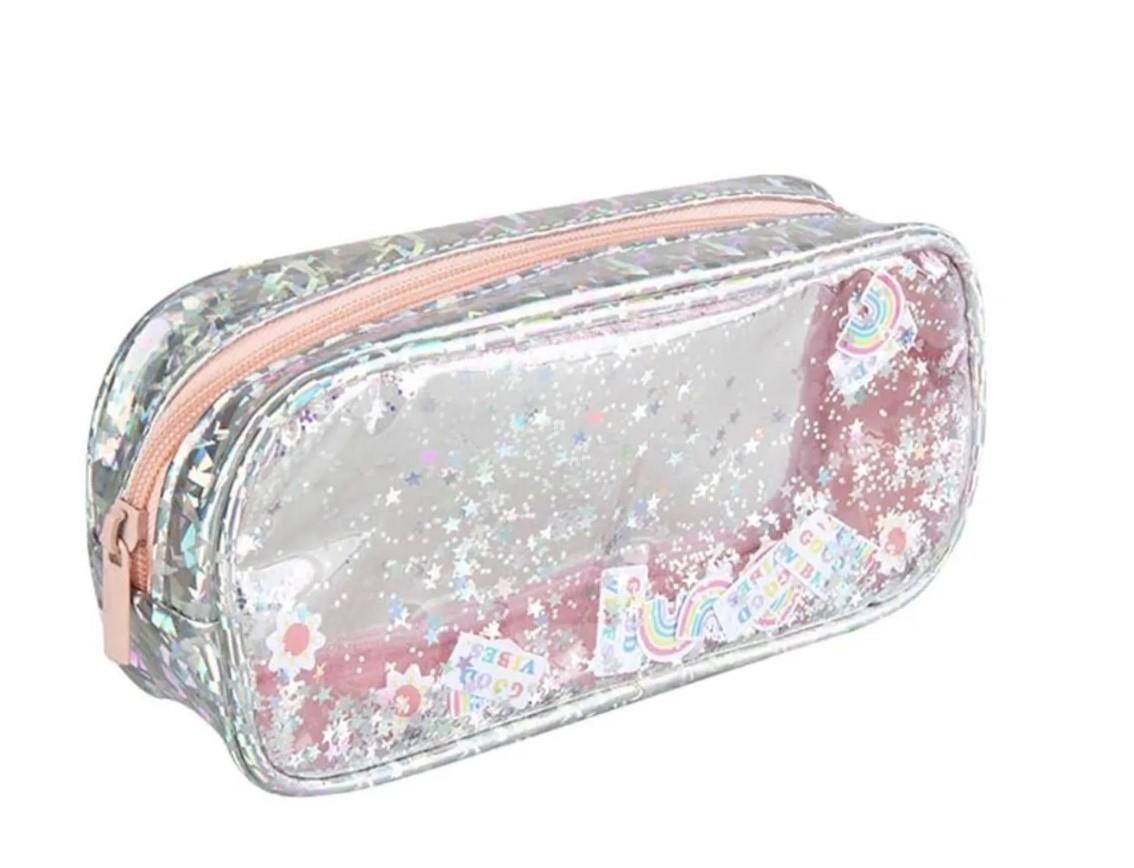 Şeffaf Simli Kalem Kutusu