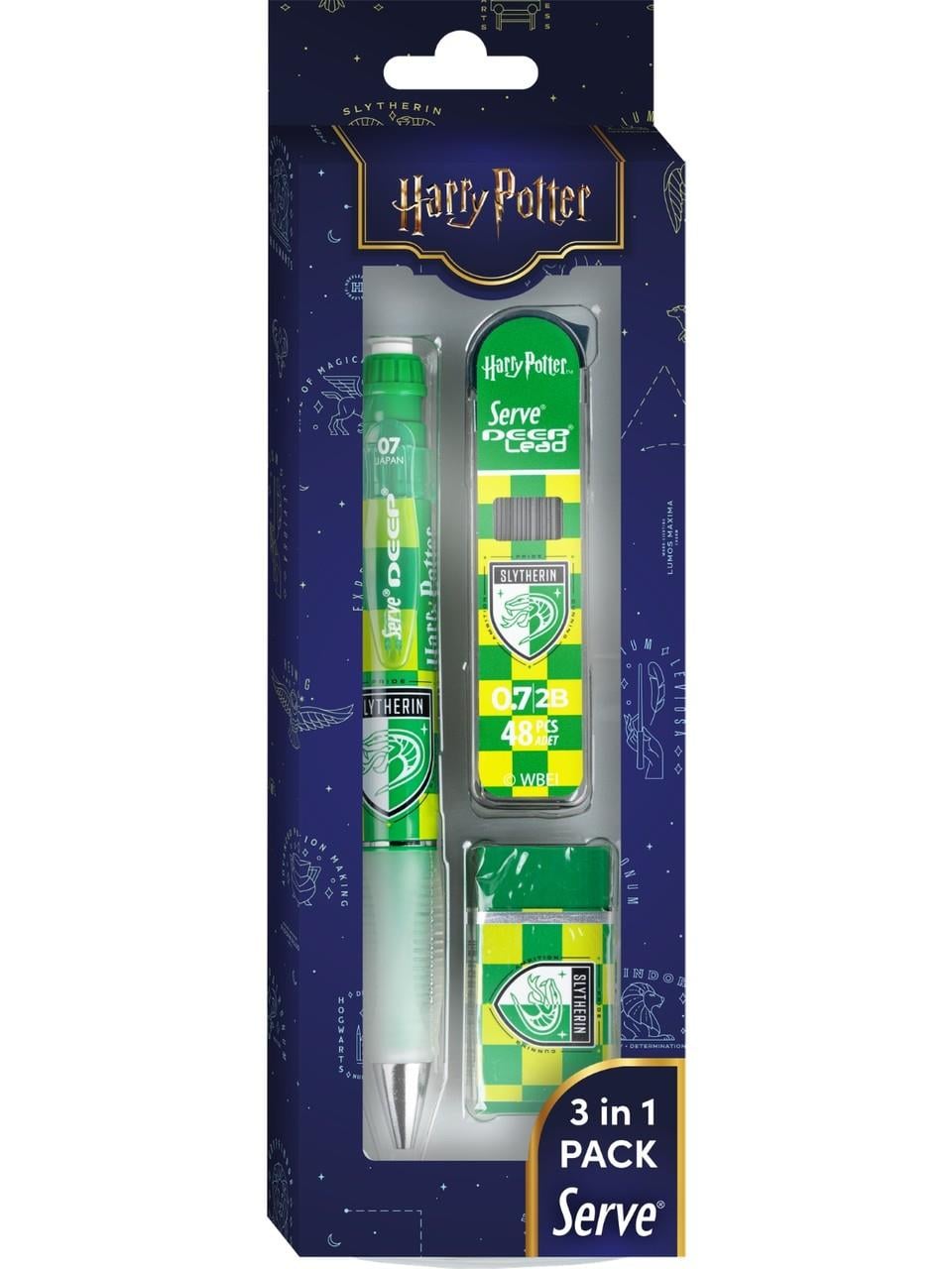 Serve Deep Damalı Harry Potter Slytherin 3'lü Set