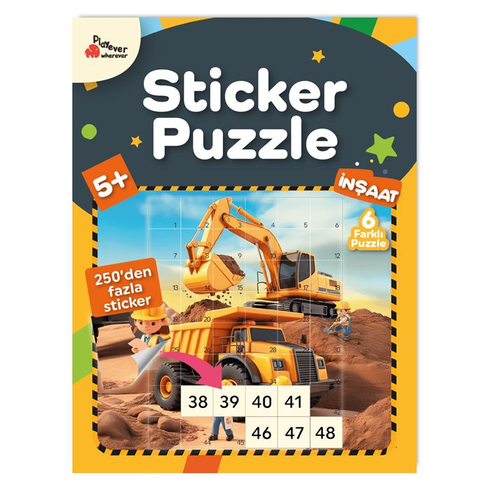 Sticker Puzzle - İnşaat  - Çıkartmalı Yapboz Etkinlik Kitabı