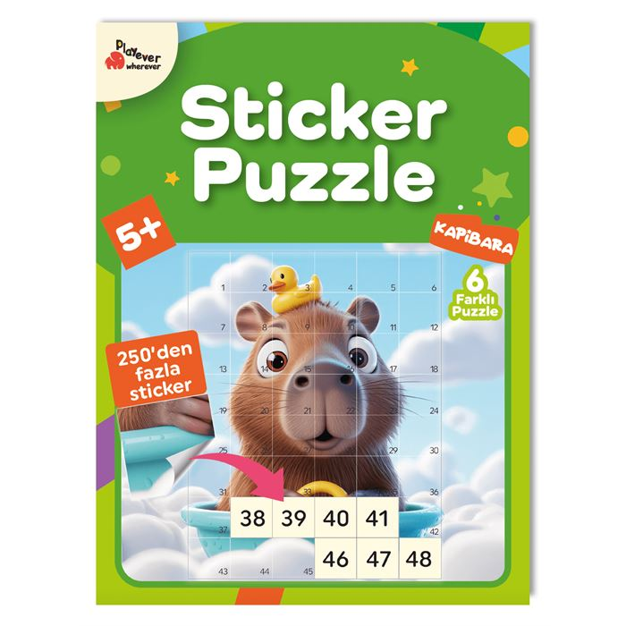 Sticker Puzzle - Kapibara - Çıkartmalı Yapboz Etkinlik Kitabı