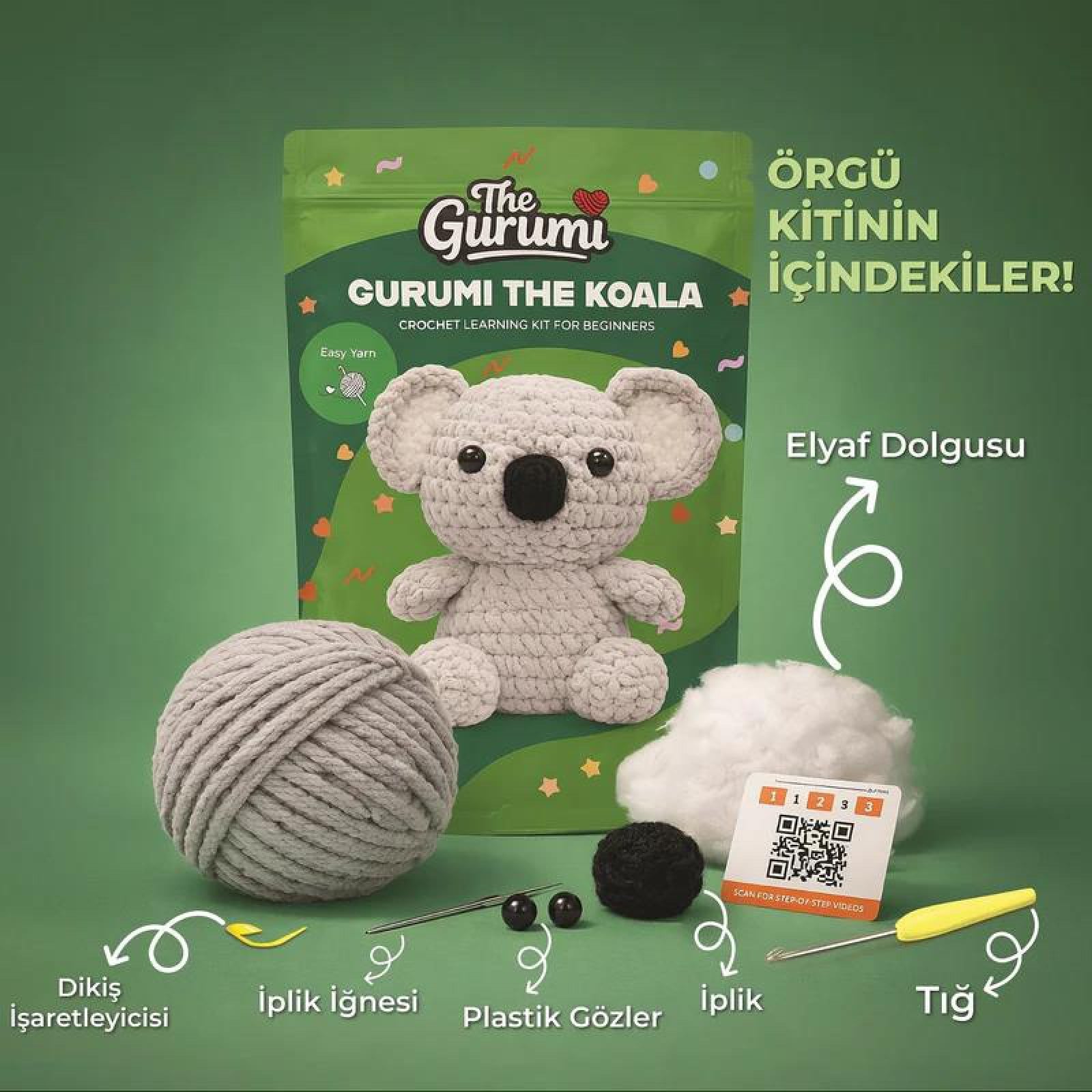 The Gurumi Koala Örgü Öğrenme Kiti TG005