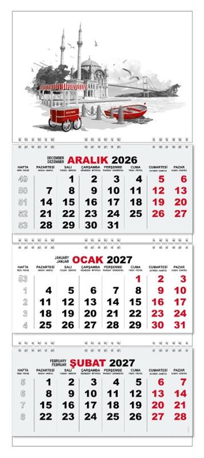 2027 Gemici Duvar Takvimi - Ortaköy