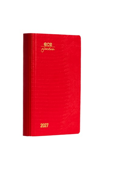 Ece Ajandası Akçay Kırmızı 2027 Günlük Çizgili