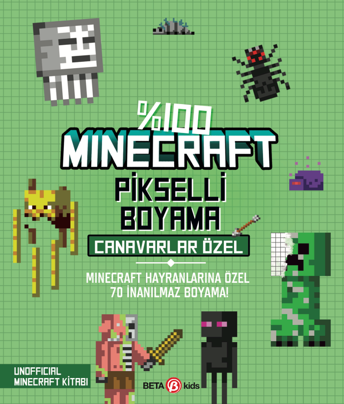 %100 Minecraft Pikselli Boyama Canavarlar Özel