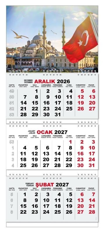 2027 Gemici Duvar Takvimi - Yeni Camii