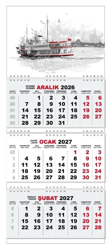 2027 Gemici Duvar Takvimi - Yolcu Gemisi