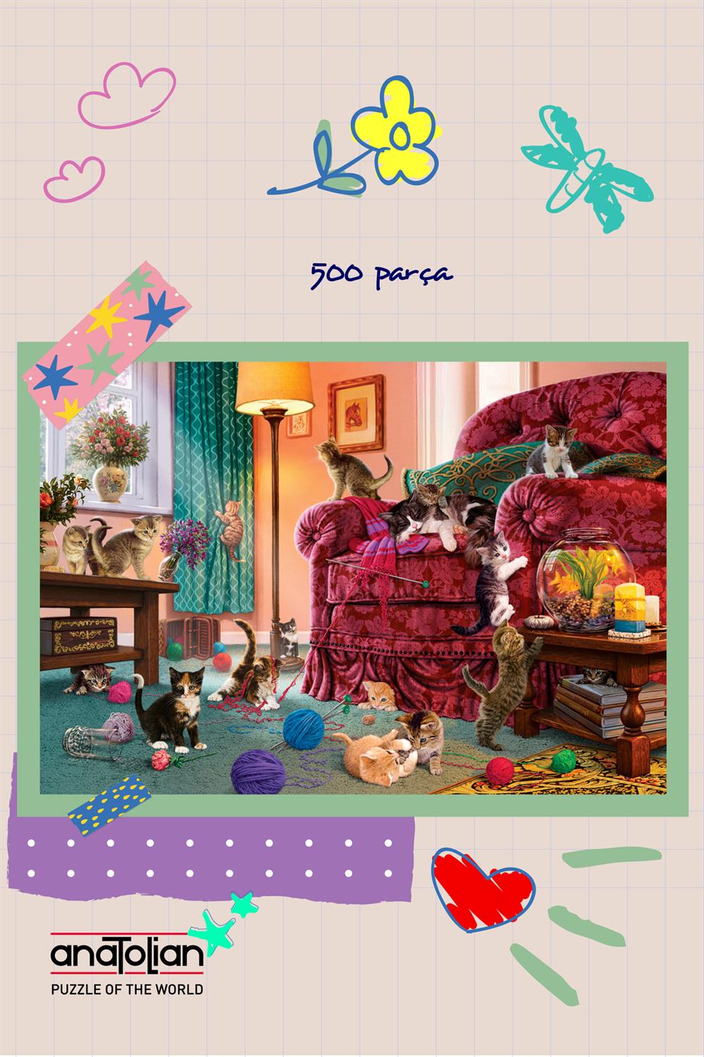 500 Parçalık Puzzle / Şımarık Kediler