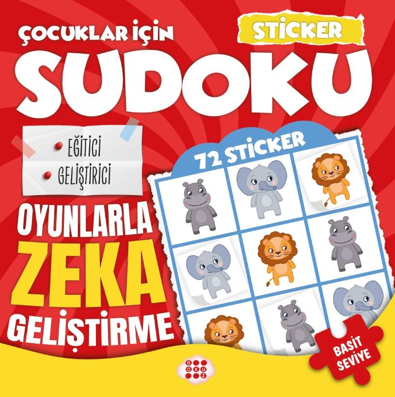 Çocuklar için Sudoku - Sticker Hediyeli Basit Seviye 1
