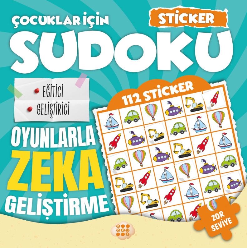 Çocuklar için Sudoku - Sticker Hediyeli Zor Seviye 1