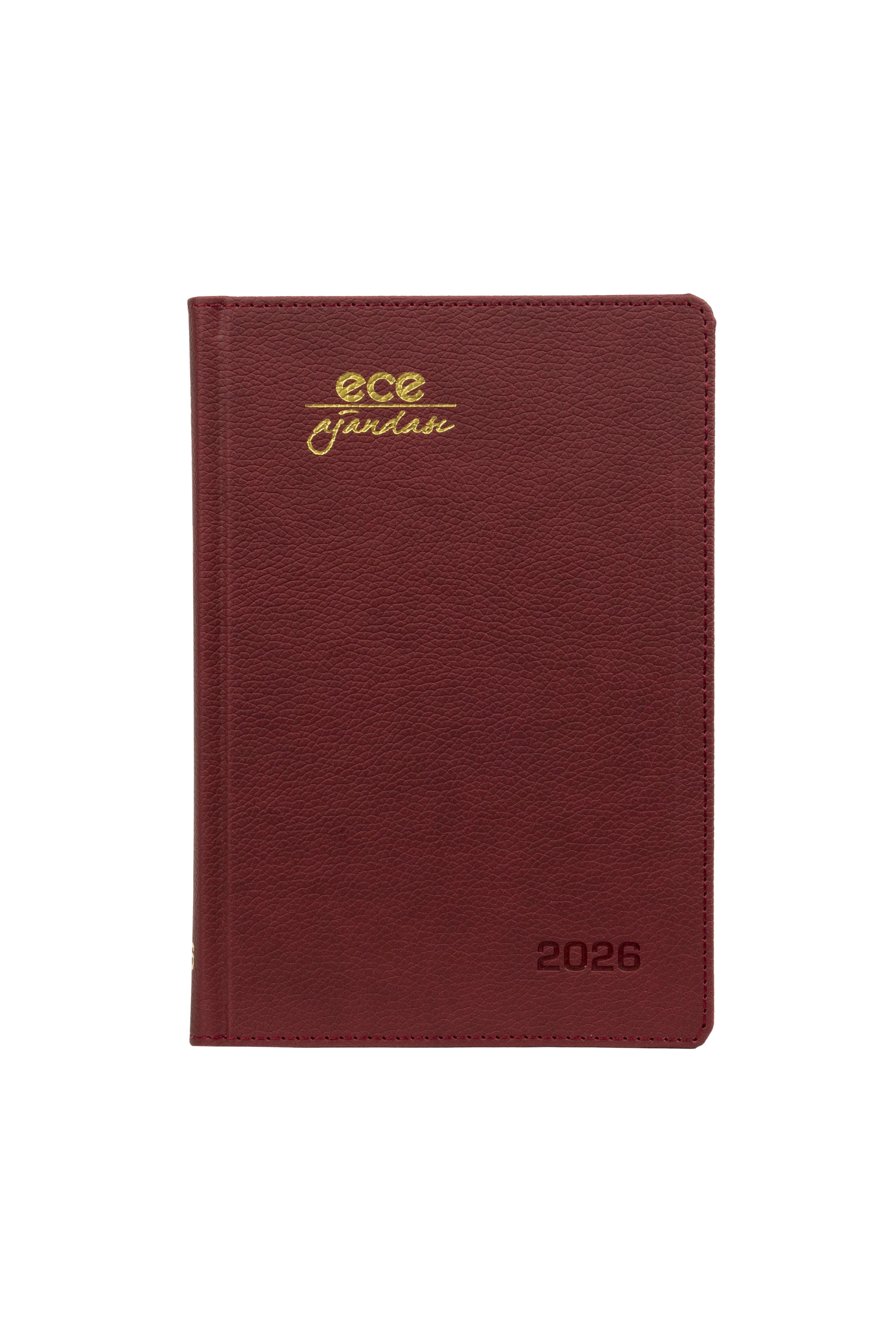 Ece-Kemer Bordo Çizgili Günlük 14x20 2026