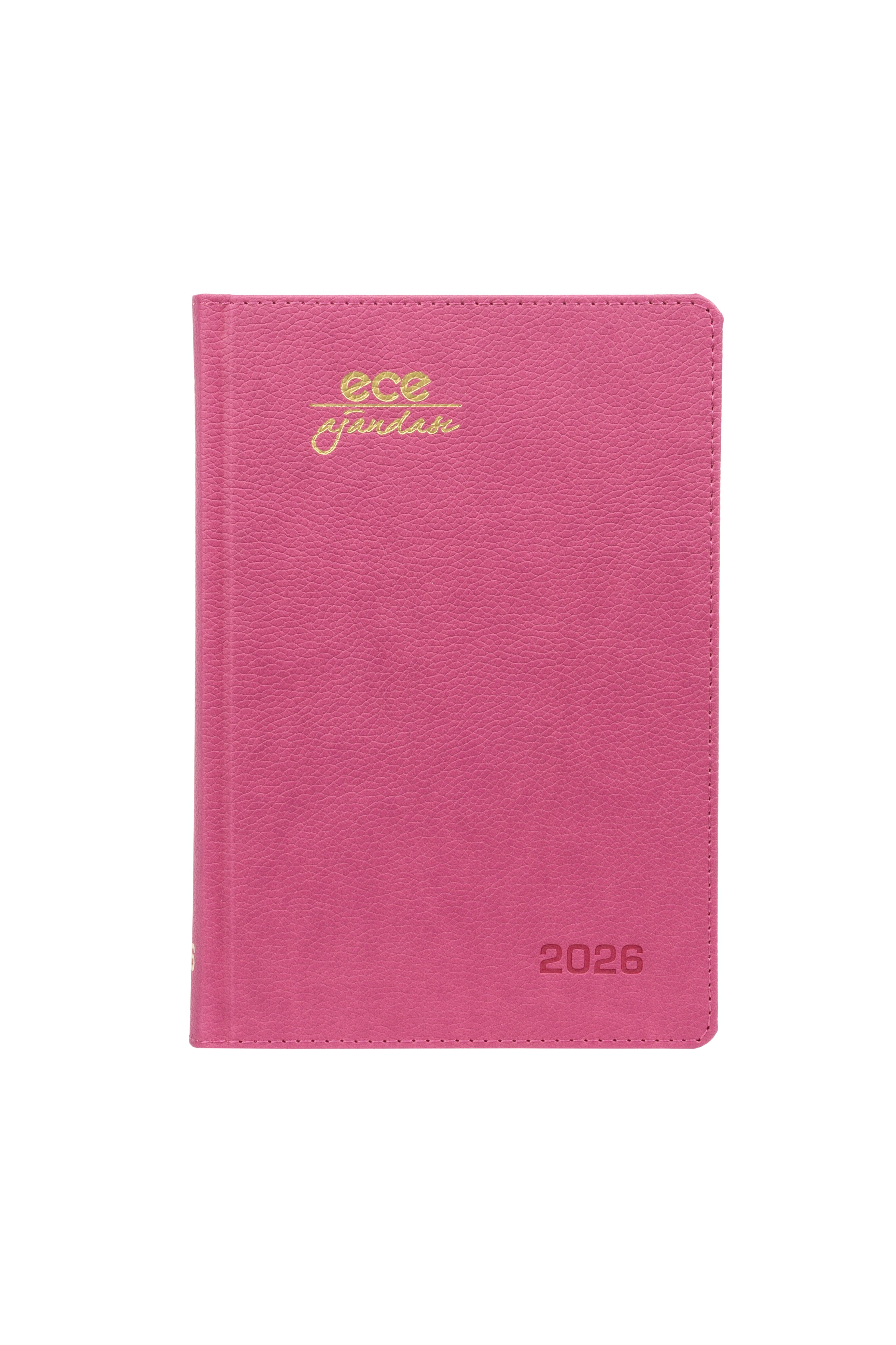 Ece-Kemer Koyu Pembe Çizgili Günlük 14x20 2026