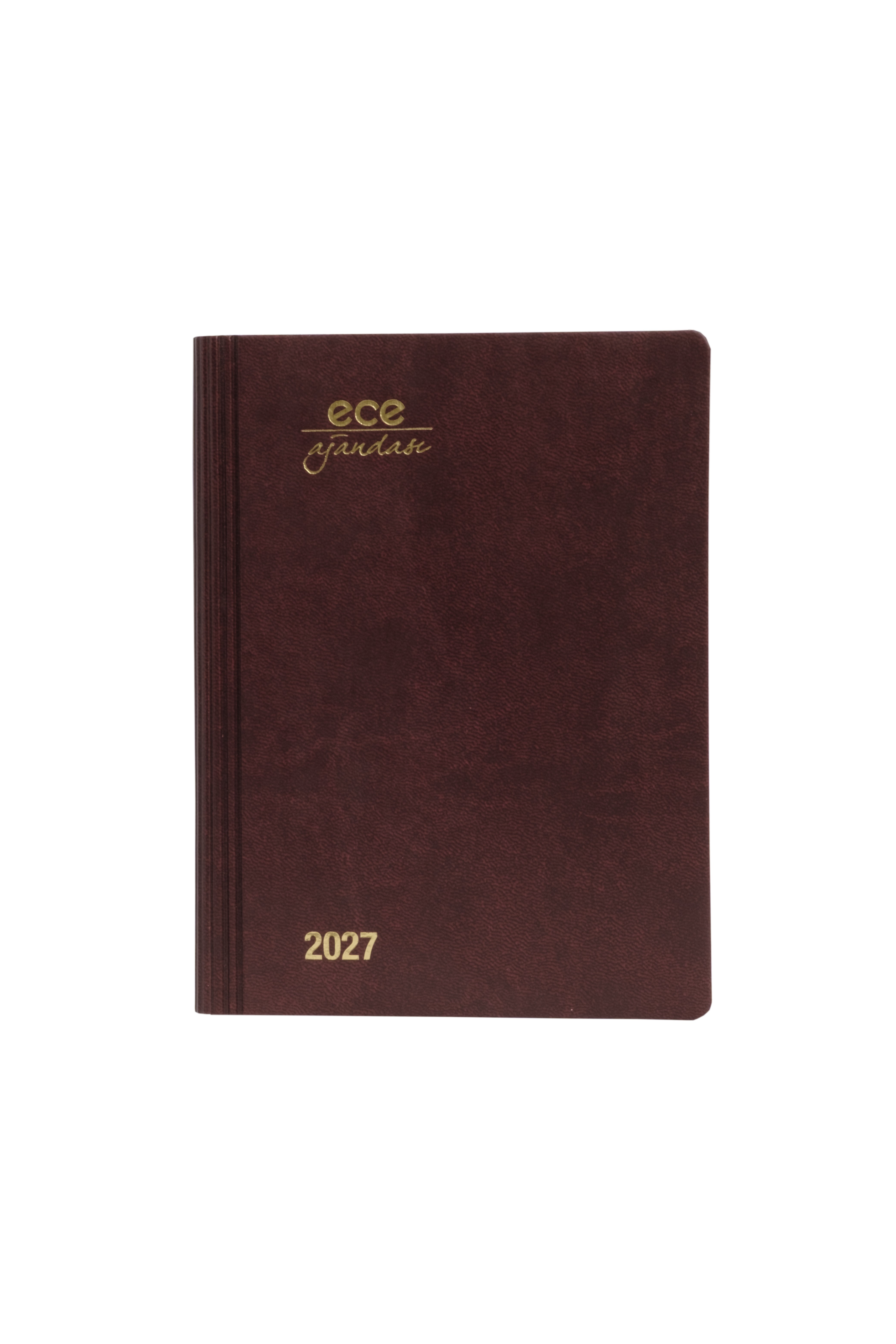 Ece-Marmaris 2027 Bordo Günlük 12X16 Çizgili