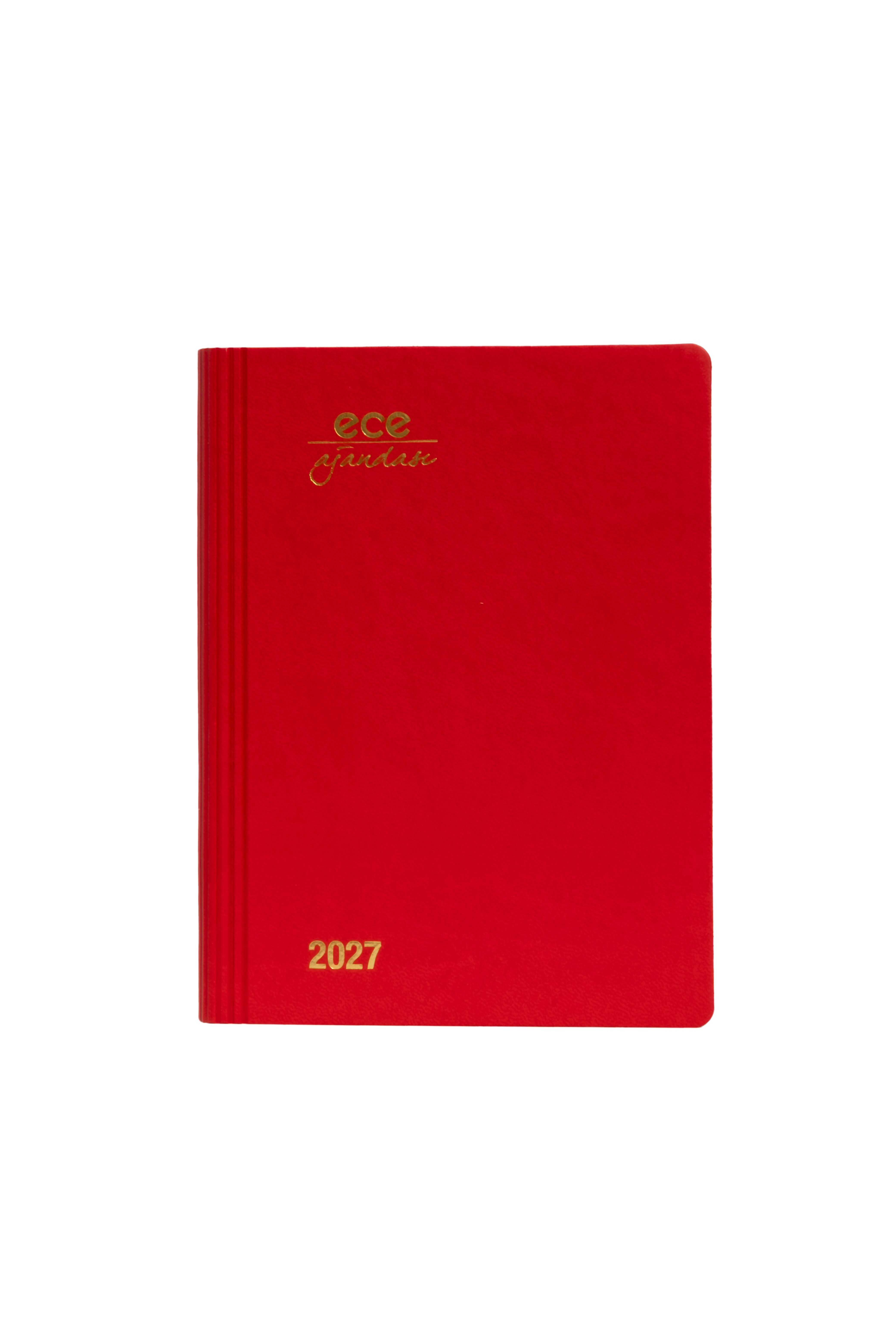 Ece-Marmaris 2027 Kırmızı Günlük 12X16 Çizgili