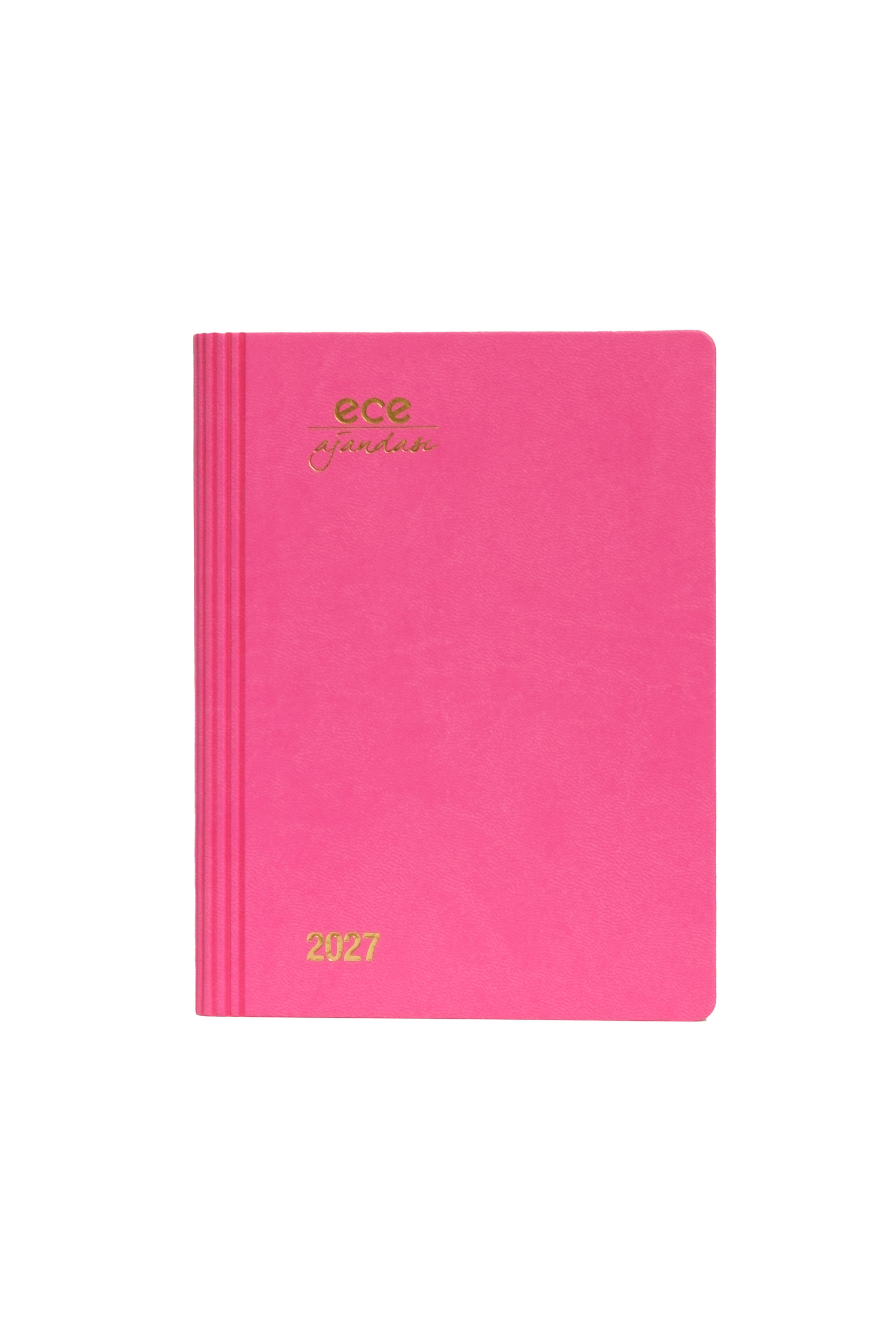 Ece-Marmaris 2027 Pembe Günlük 12X16 Çizgili