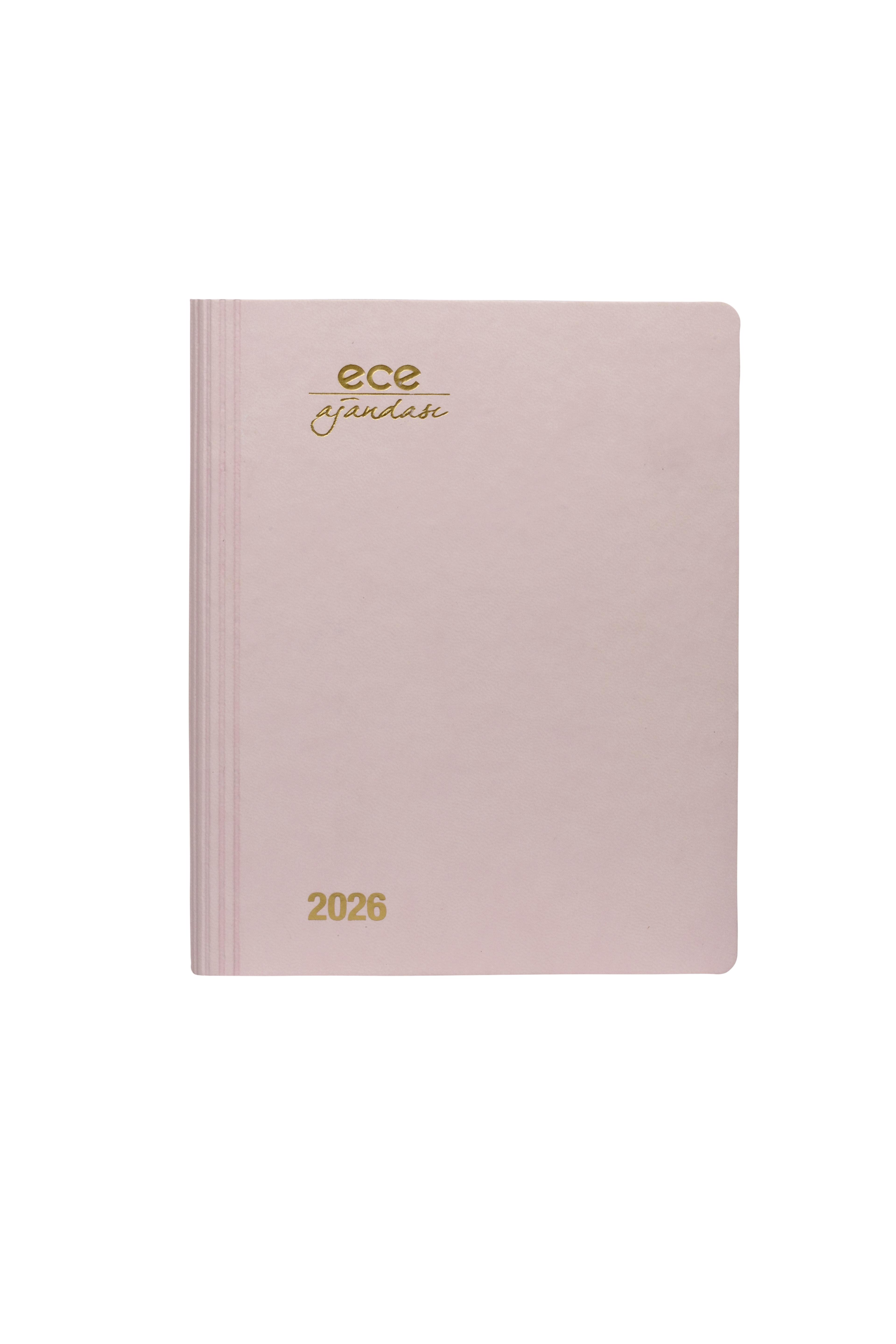 Ece-Marmaris Toz Pembe Çizgiil Günlük 12x16 2026