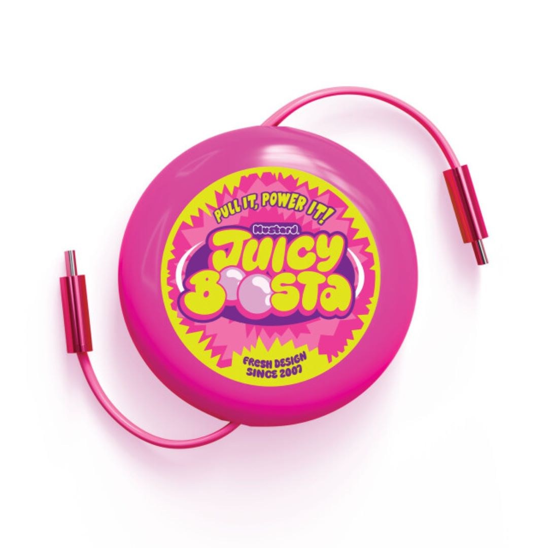 Juicy Boosta Usb-C 100W Hızlı Şarj Kablosu Pembe