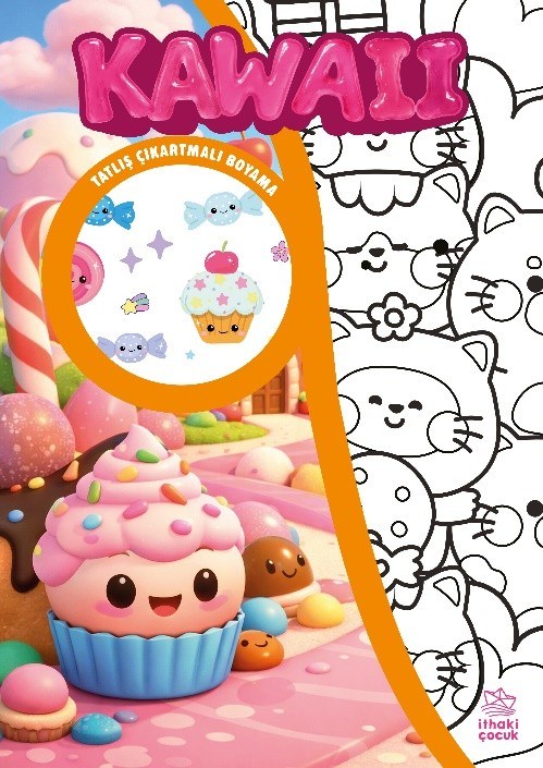 Kawaii Çıkartmalı Boyama Kitabı