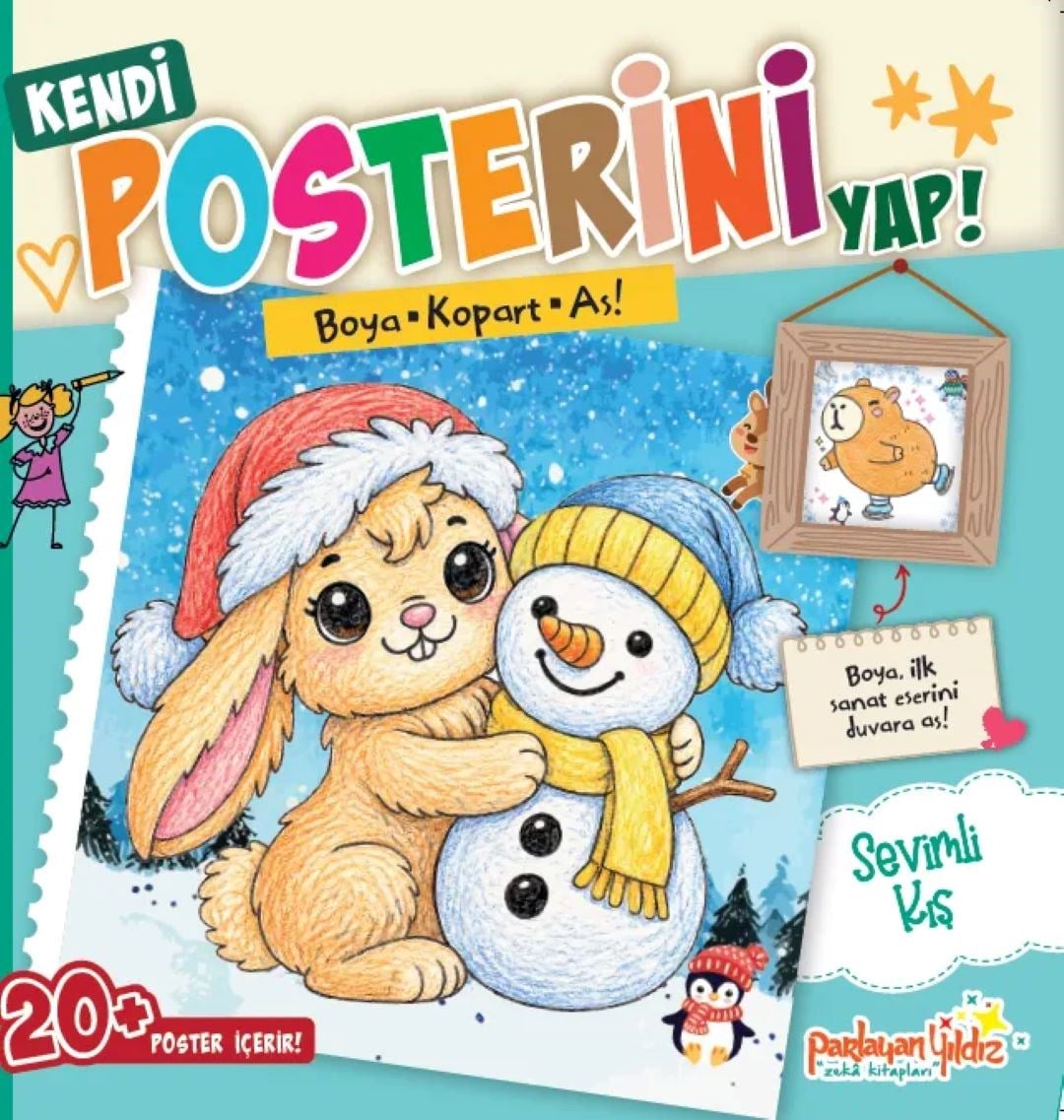 KENDİ POSTERİNİ YAP! Boya Kopart As! Sevimli Kış