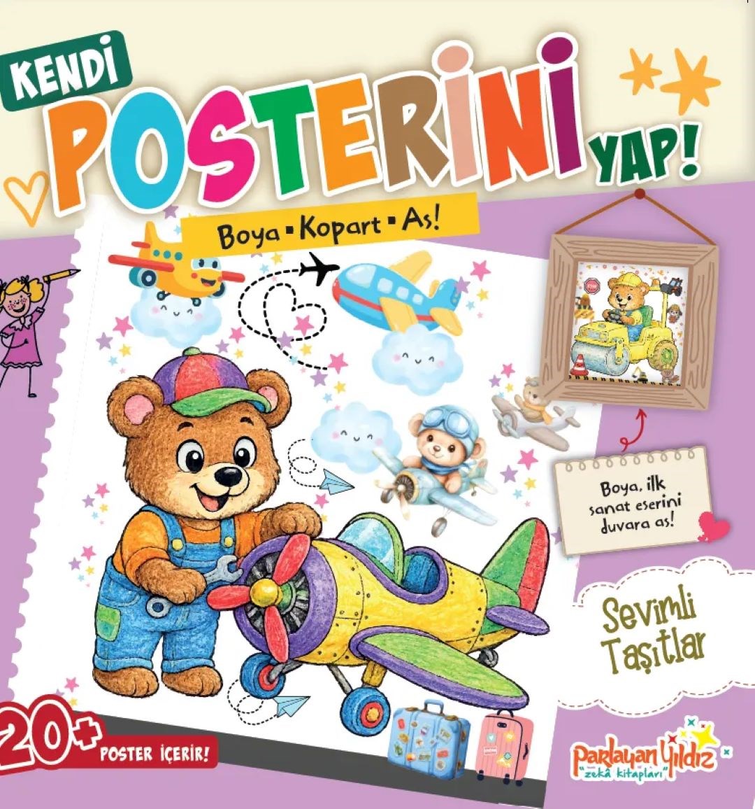 KENDİ POSTERİNİ YAP! Boya Kopart As! Sevimli Taşıtlar