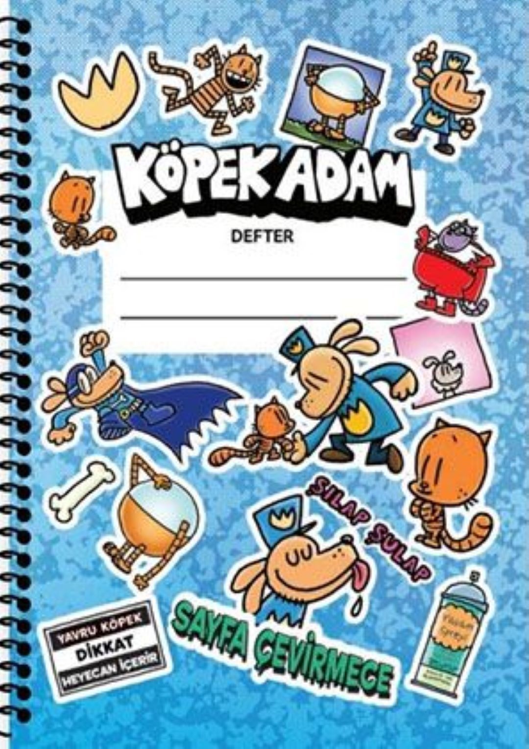 Köpek Adam Çizgili Defter Mavi