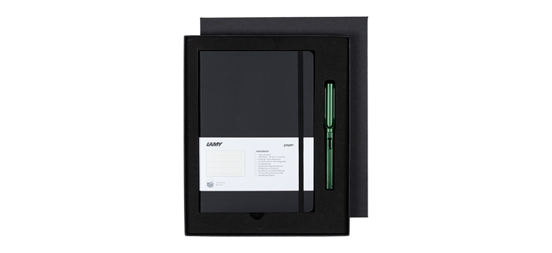 Lamy Al Star Dolma Kalem Aluminyum M Uç Pine / Yumusak Kapak Defter A5 Siyah