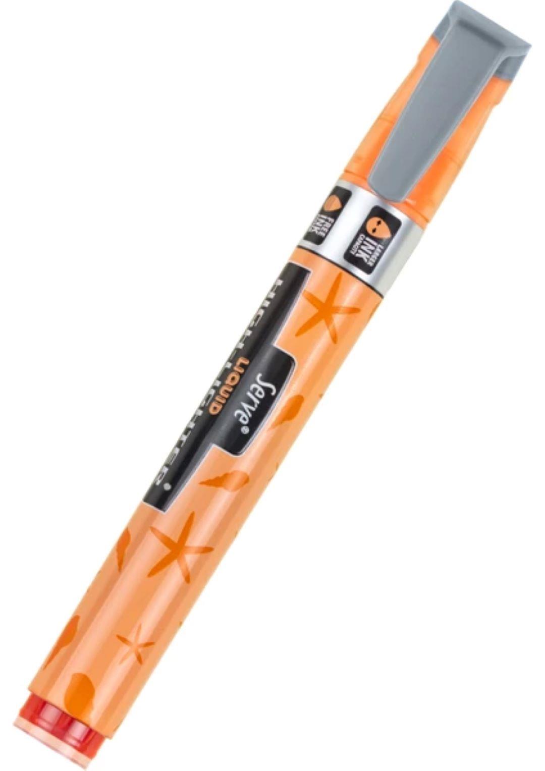 Likit Fosforlu Kalem Doğa Desenli Pastel Seri Turuncu