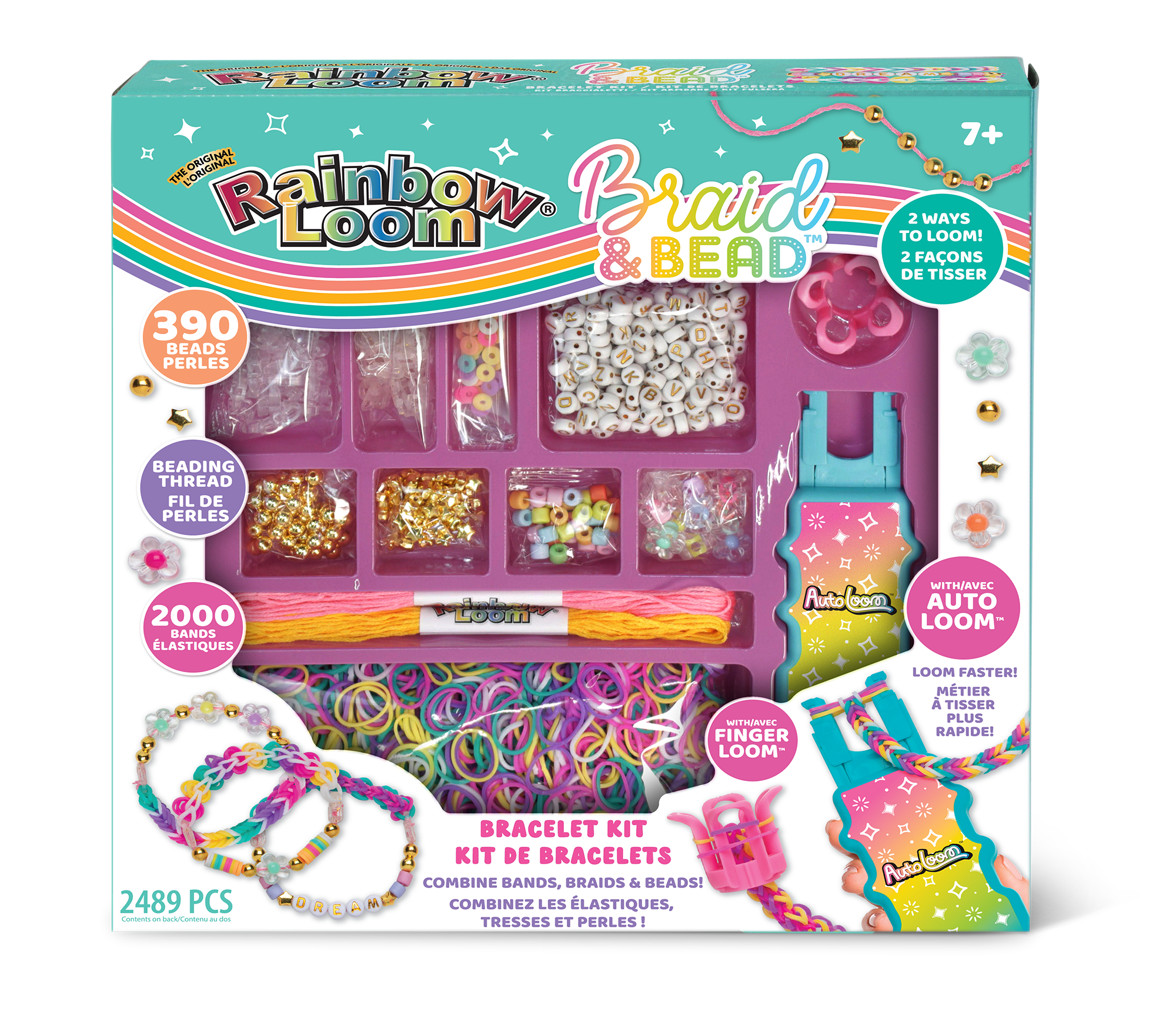 Loom Braid & Bead Kit 2000 Pcs Rubber Bands 390
